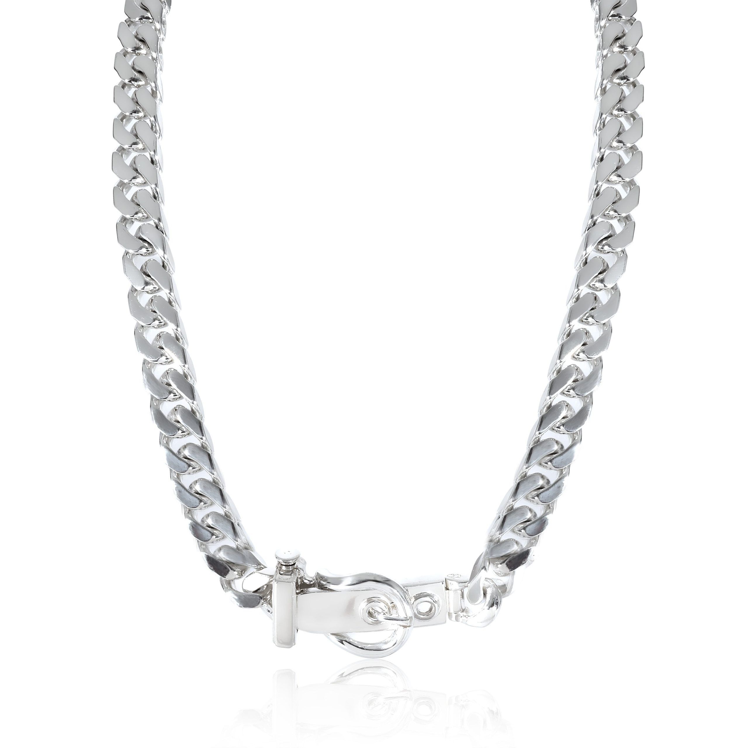 image of Hermes Buckle Collar Necklace In Sterling Silver, Women's