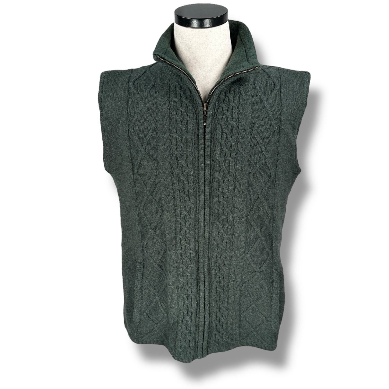 Carraig Donn Carraig Donn Sweater Vest Men’s Large Green Full Zip Wool Size US L / EU 52-54 / 3 - 1 Thumbnail