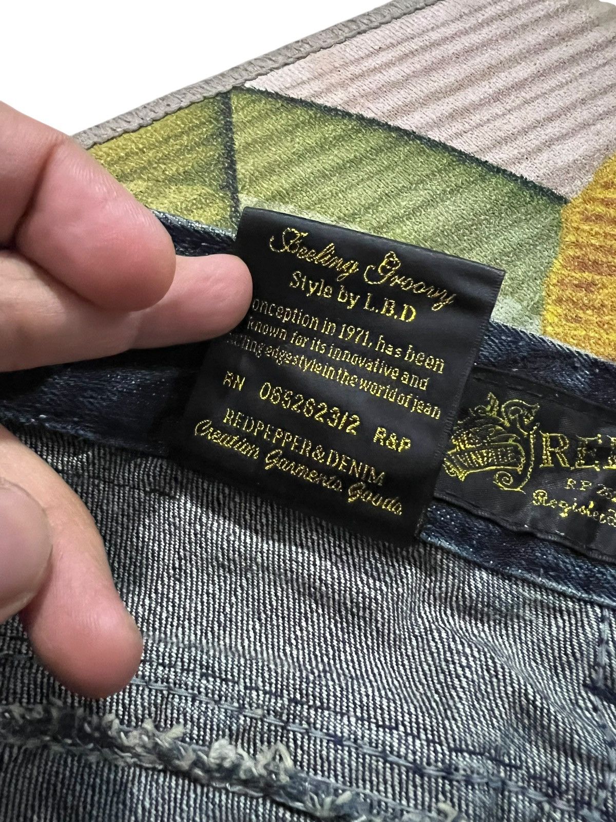 Japanese Brand Flare Redpepper Embroidery Skull Mud Wash Lowrise Jean Size US 31 - 12 Thumbnail