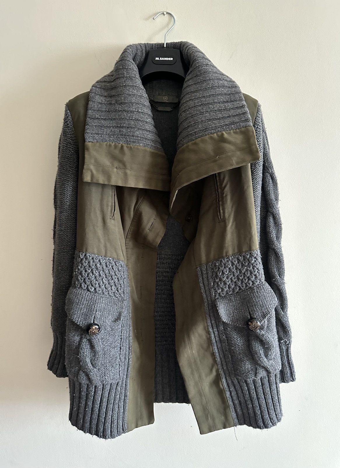 Alexander McQueen Alexander McQueen knitted coat high neck jacket military Size S / US 4 / IT 40 - 1 Thumbnail