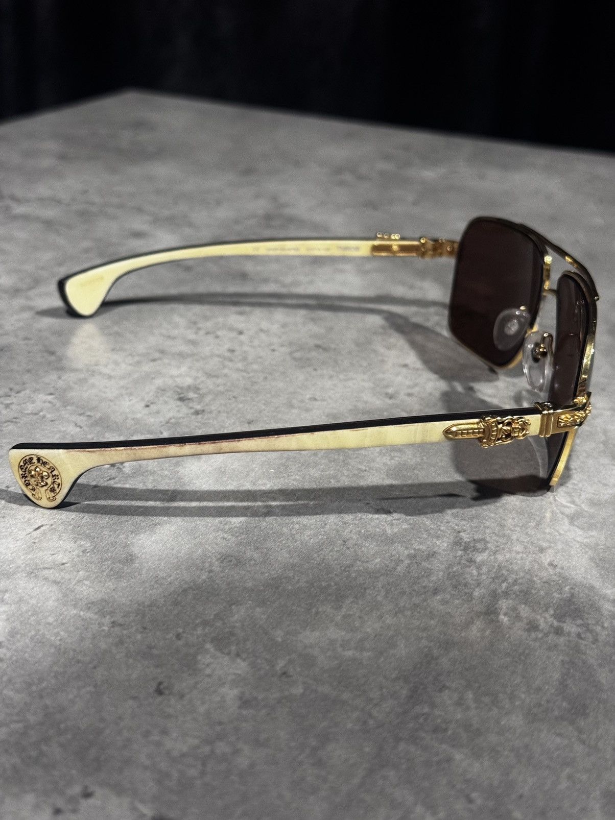 Chrome Hearts chrome hearts gold filled throb dagger sunglasses Size ONE SIZE - 3 Thumbnail