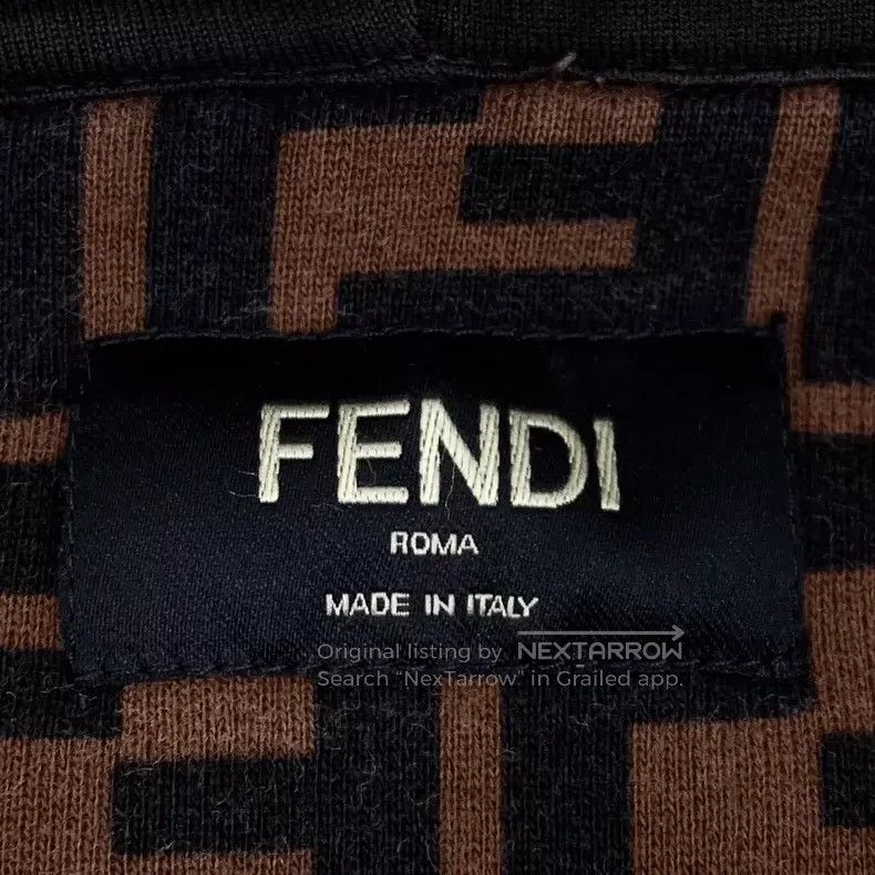 Fendi Fendi Dark brown logo letter all-over print cotton hooded Size US S / EU 44-46 / 1 - 5 Thumbnail