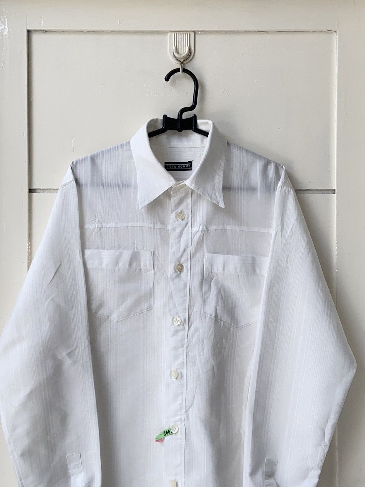 Issey Miyake × Japanese Brand × Tete Homme TETE HOMME White Striped Shirt Size US XS / EU 42 / 0 - 10 Thumbnail