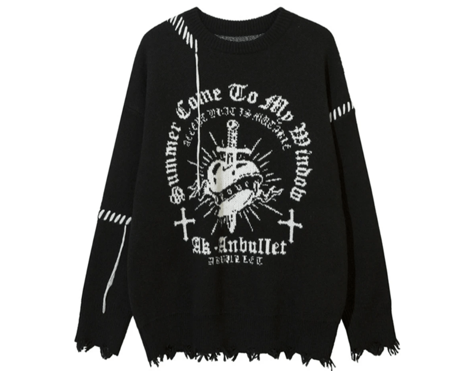 Japanese Brand Cross Graphic Vintage Oversized Y2K Sweaters Size US M / EU 48-50 / 2 - 1 Thumbnail