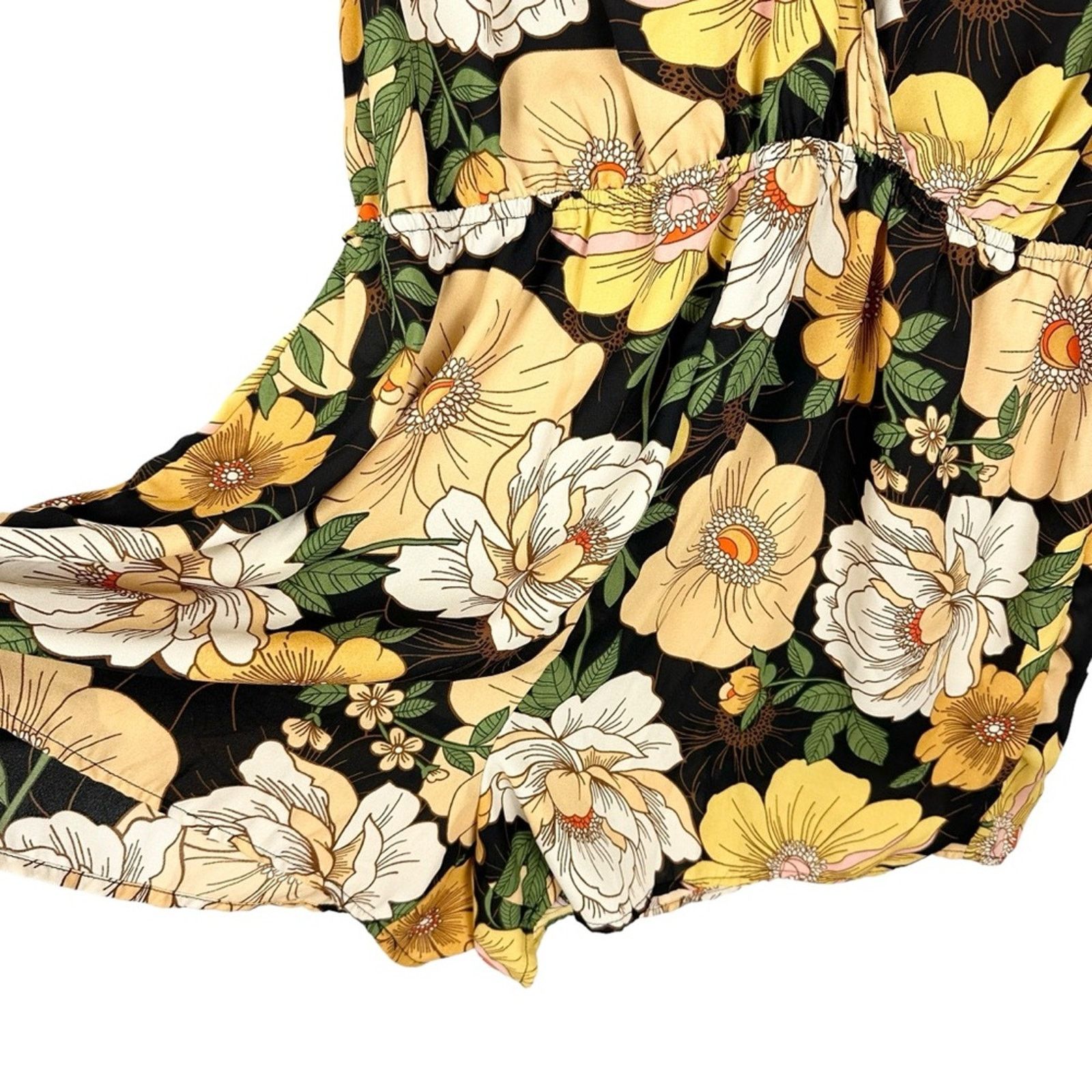 Forever 21 Forever21 Black Yellow Long Sleeve Floral Romper Size 1X Size 38" / US 16 / IT 52 - 9 Thumbnail