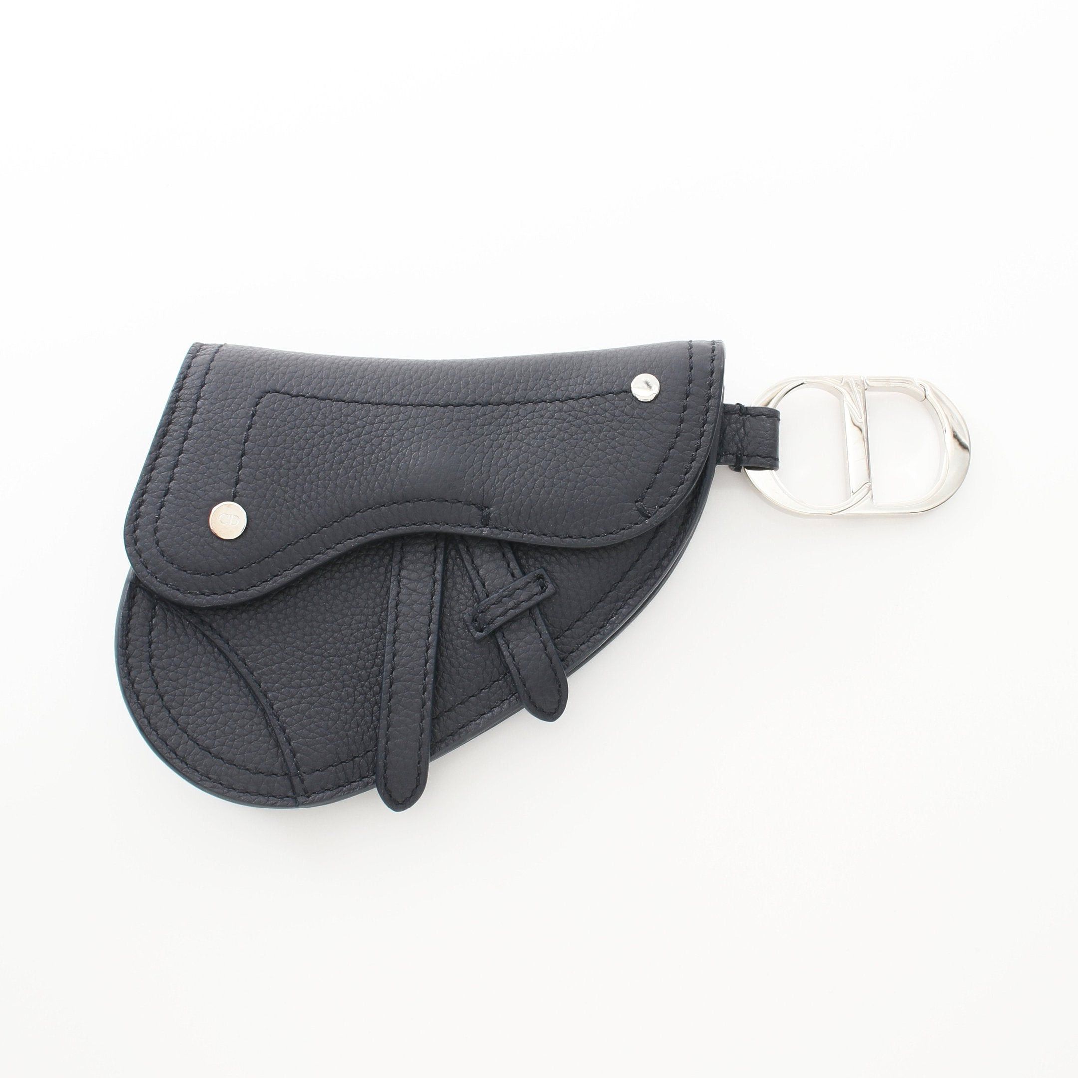 Dior Dior Saddle Coin Purse Leather Navy Size ONE SIZE - 1 Thumbnail