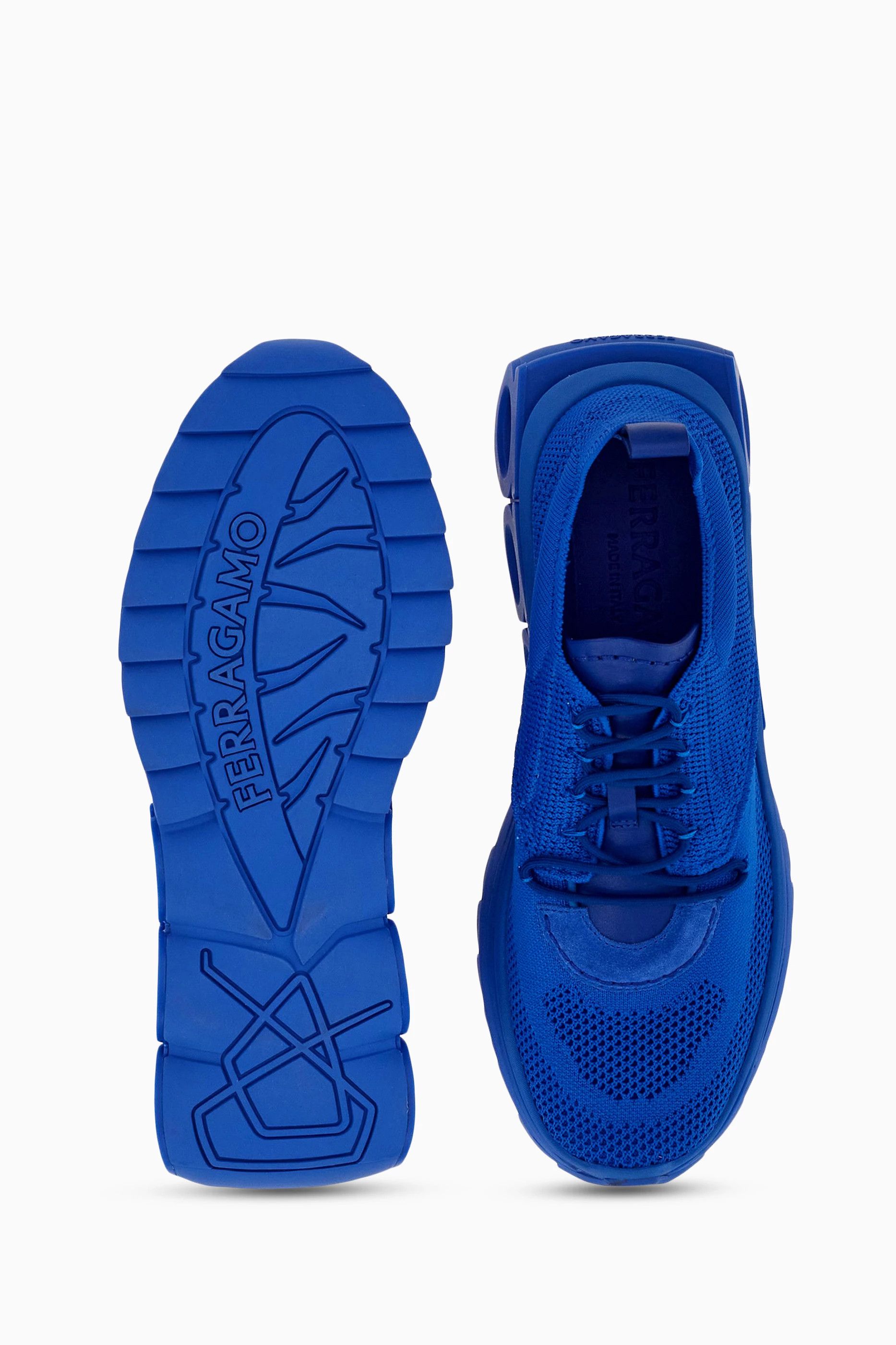 Salvatore Ferragamo o1s1rm0924 Nima Knit Low-Top Sneakers in Blue Size US 6 / EU 39 - 3 Thumbnail