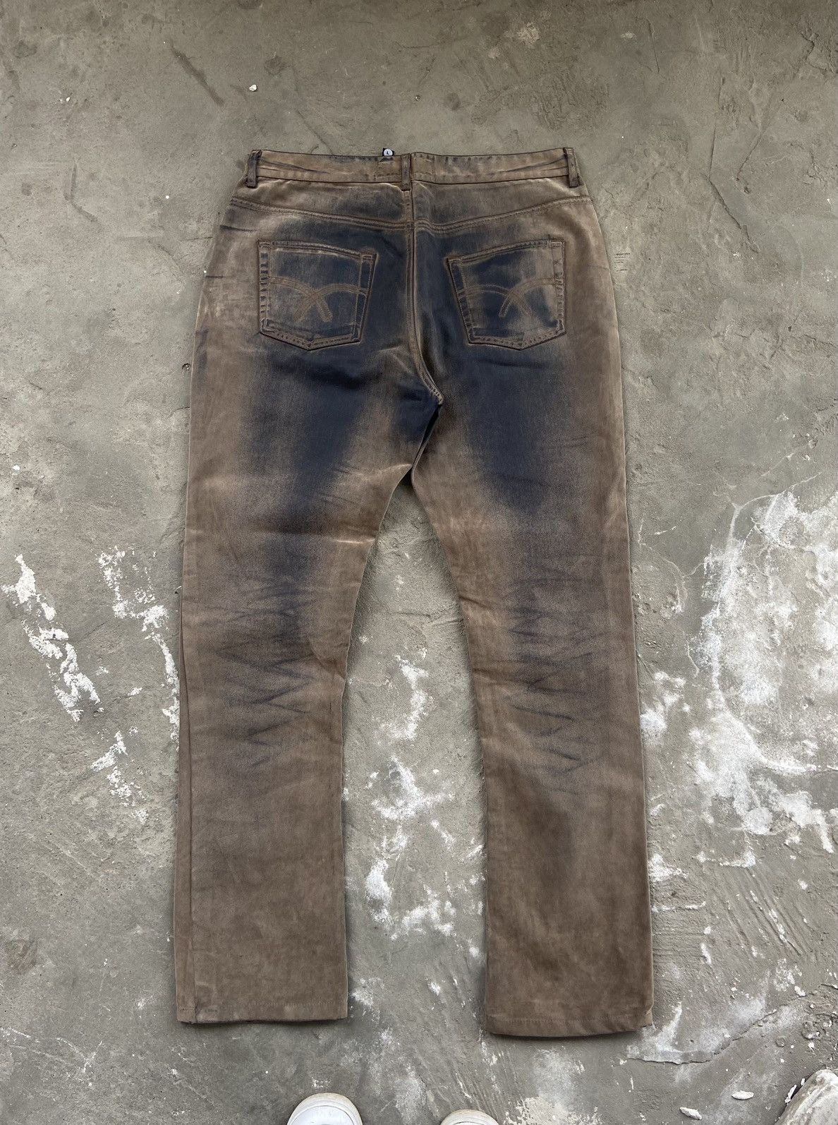 If Six Was Nine × Japanese Brand Vintage Y2K Faded Waxed Jeans Size US 34 / EU 50 - 5 Thumbnail