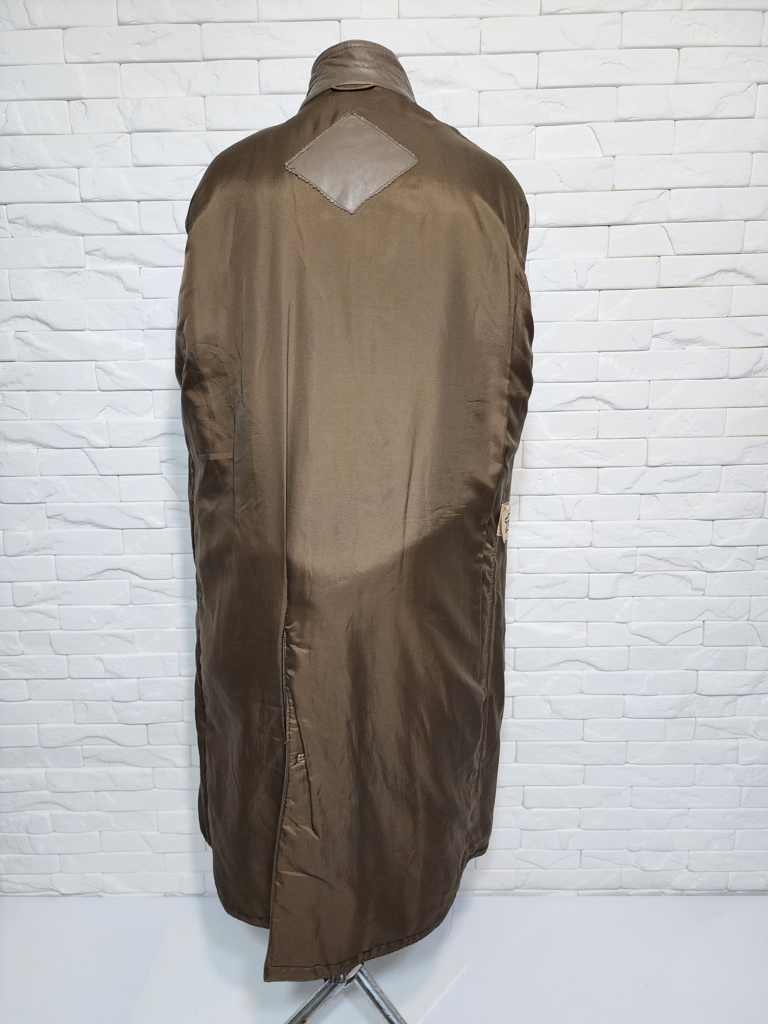 Designer Gray Genuine Leather Men's Coat with Belt Size US XXL / EU 58 / 5 - 7 Thumbnail