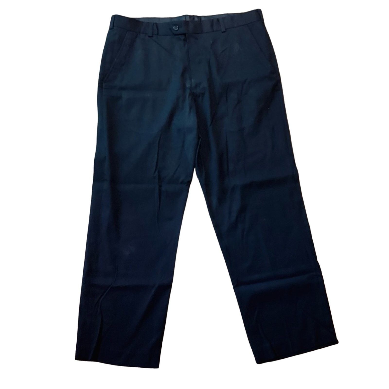 George George Men's Flat Front Pants, 38x30 Size US 38 / EU 54 - 2 Thumbnail