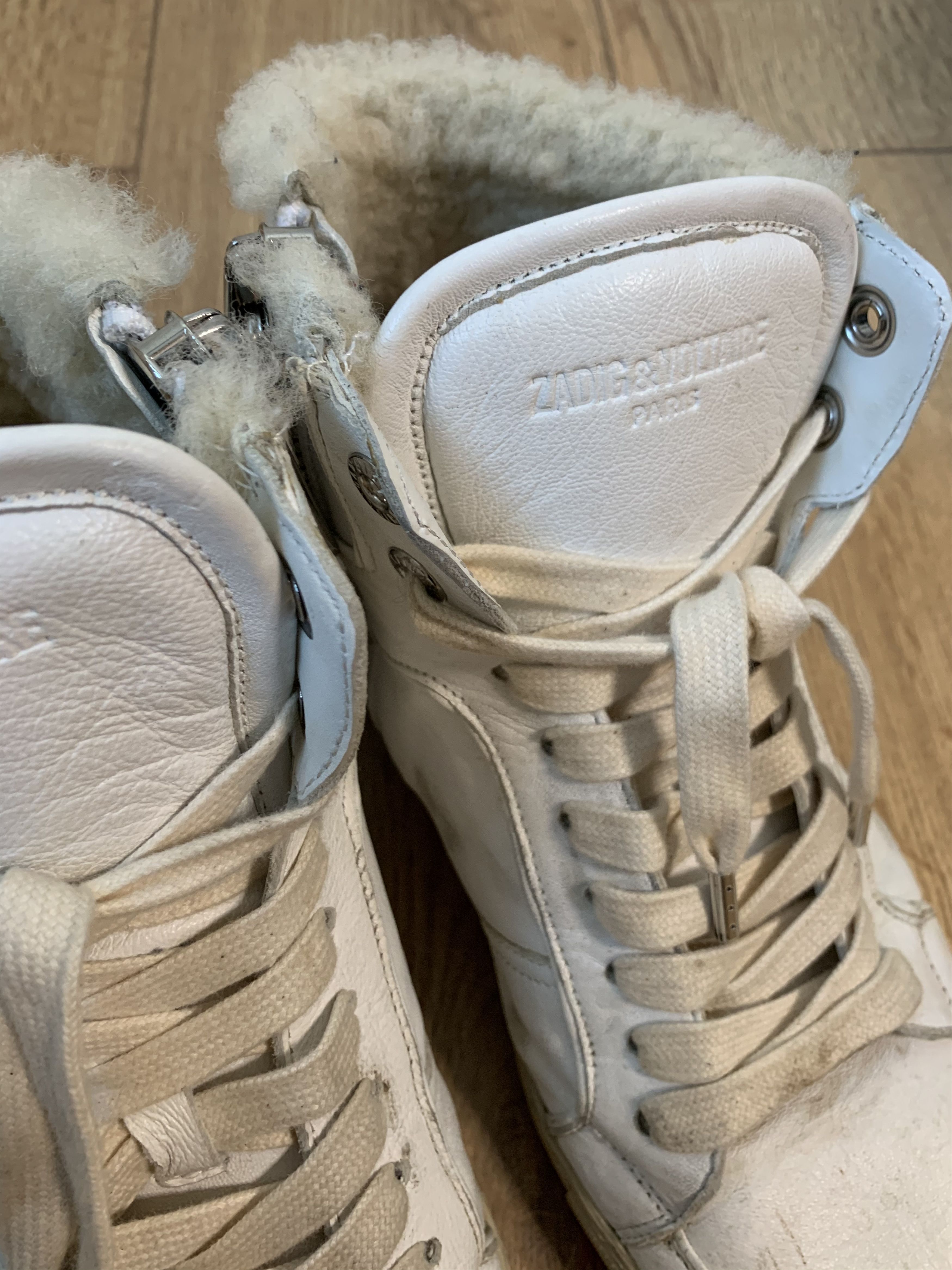 Zadig & Voltaire Zadig Voltaire hi-top sheepskin distressed sneakers Size US 6 / EU 39 - 5 Thumbnail