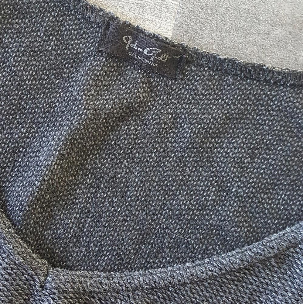 Designer Dark Grey Thick Melville Sweater Long Sleeve Size ONE SIZE - 3 Thumbnail