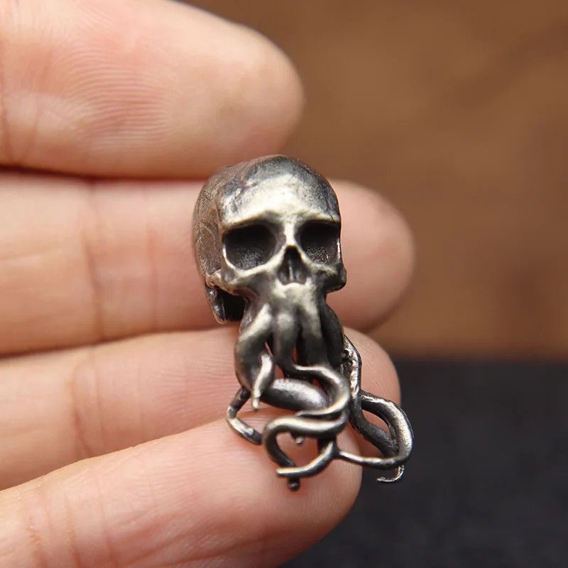 Handmade 2Pcs Octopus Skull Knife Beads Paracord Bead Zipper Umbrella Size ONE SIZE - 1 Thumbnail