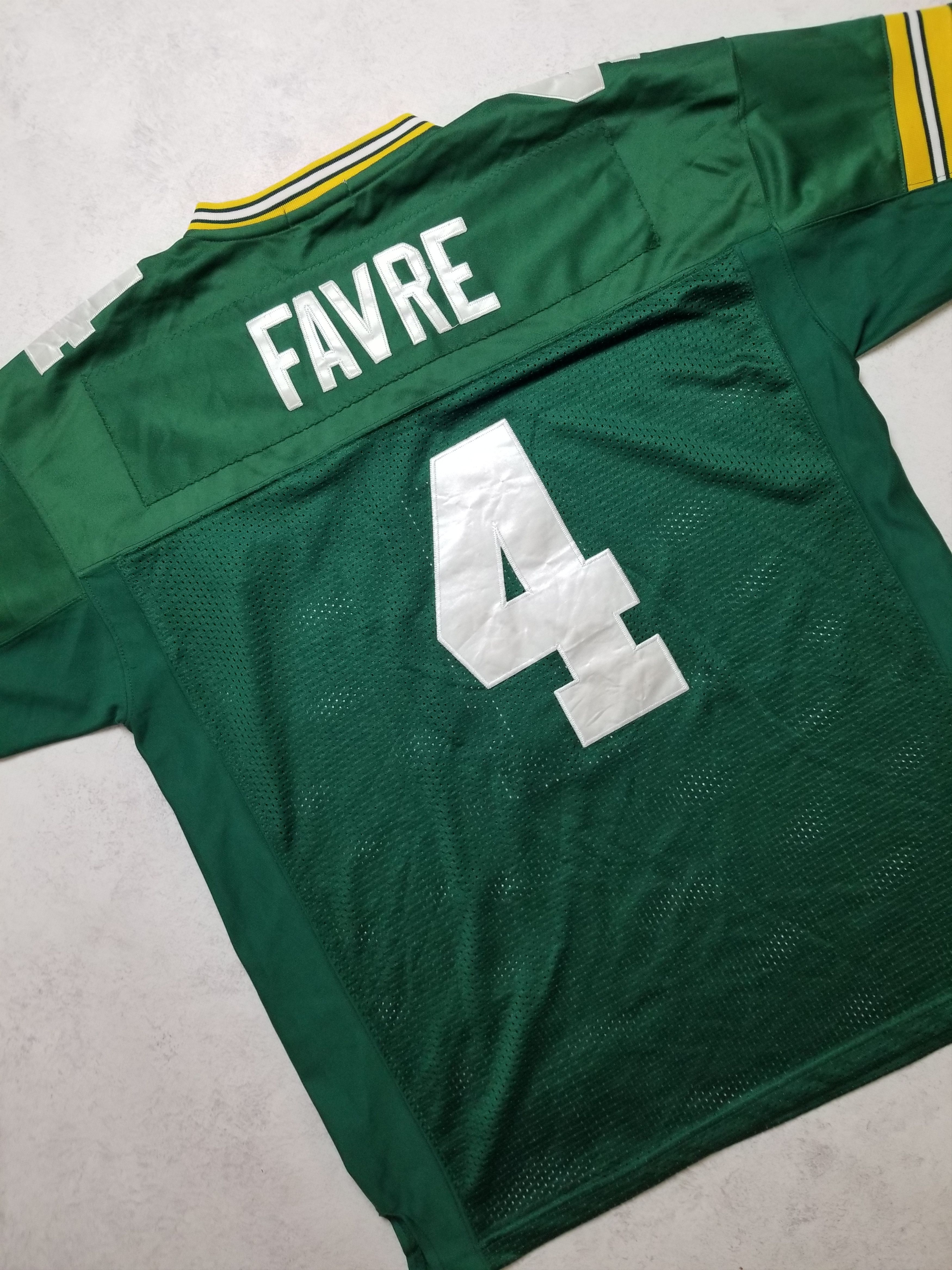 Mitchell & Ness NFL Packers 4 Brett Favre Throwback Jersey 75th Anniv. Patch Size US L / EU 52-54 / 3 - 4 Thumbnail