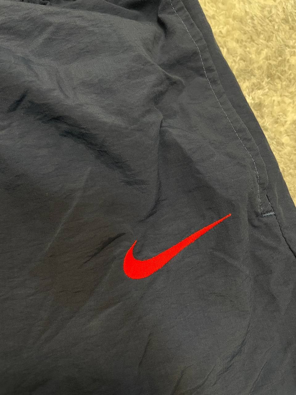 Nike Vintage 90s Nike Nylon Track Pants Navy Blue, Red Swoosh Size US 31 - 6 Thumbnail