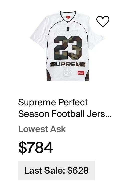 Supreme Supreme perfect Season Jersey White Camo Medium