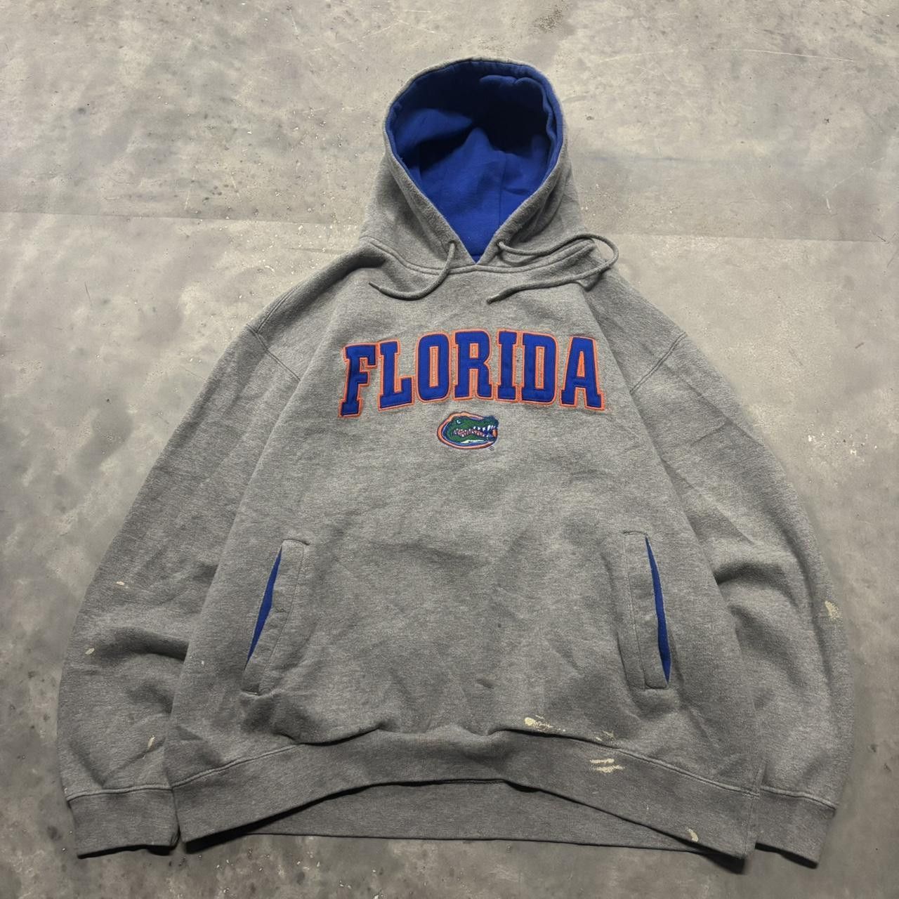 Japanese Brand × Vintage Crazy Vintage Y2K/2000s Grey Florida Gators Spellout College Essential Boxy Hoodie! Size US XL / EU 56 / 4 - 1 Thumbnail