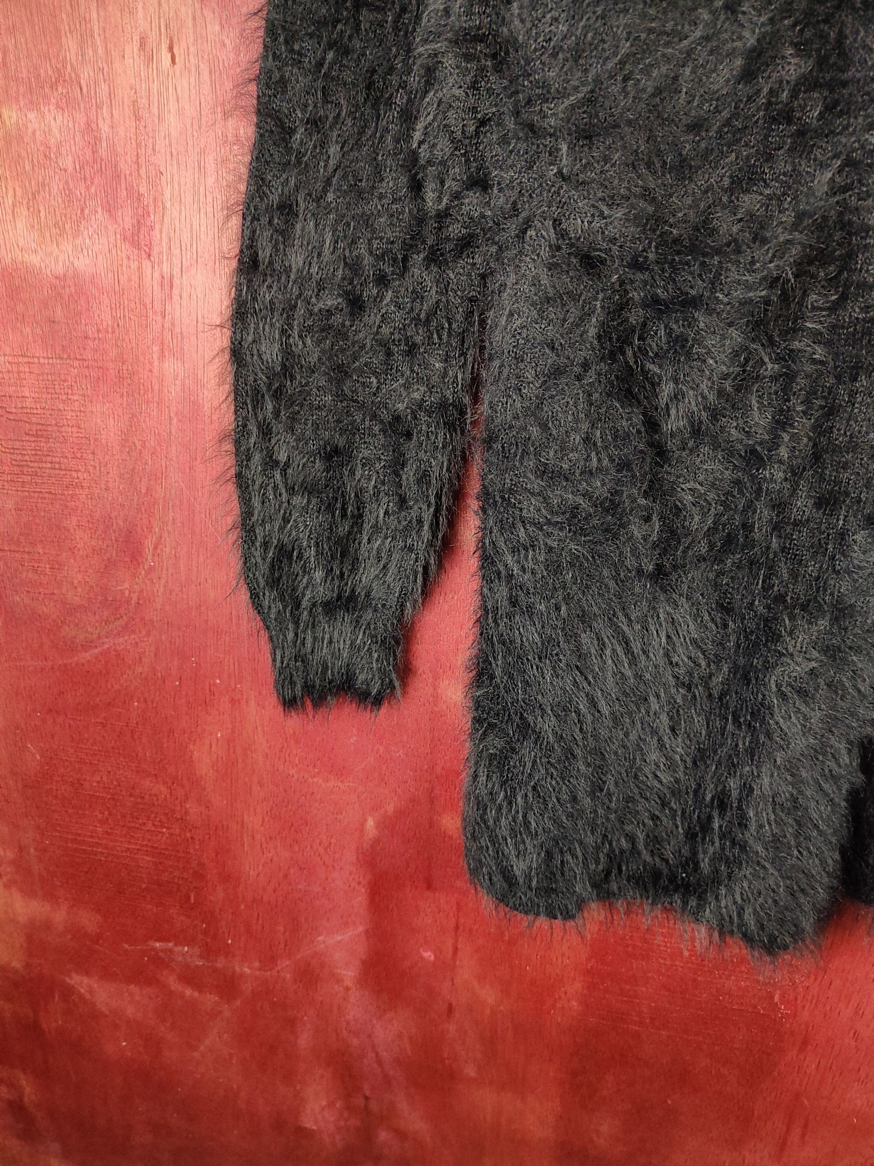 Vintage Ray Cassin Favori Black Fur Mohair Knitwear Cardigan Size M / US 6-8 / IT 42-44 - 5 Thumbnail