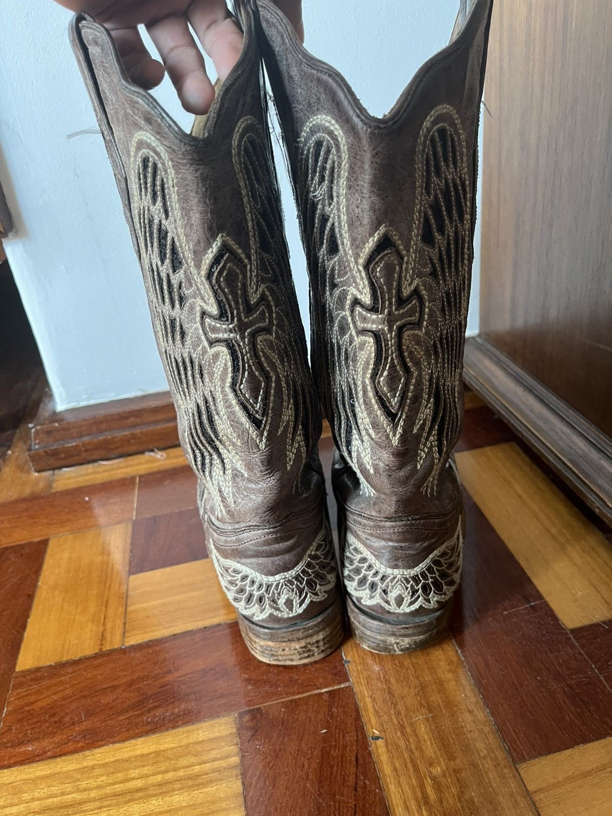Corral Corral Wing & Cross Inlay Western Boots - Black Sequin Size US 10 / IT 40 - 2 Thumbnail