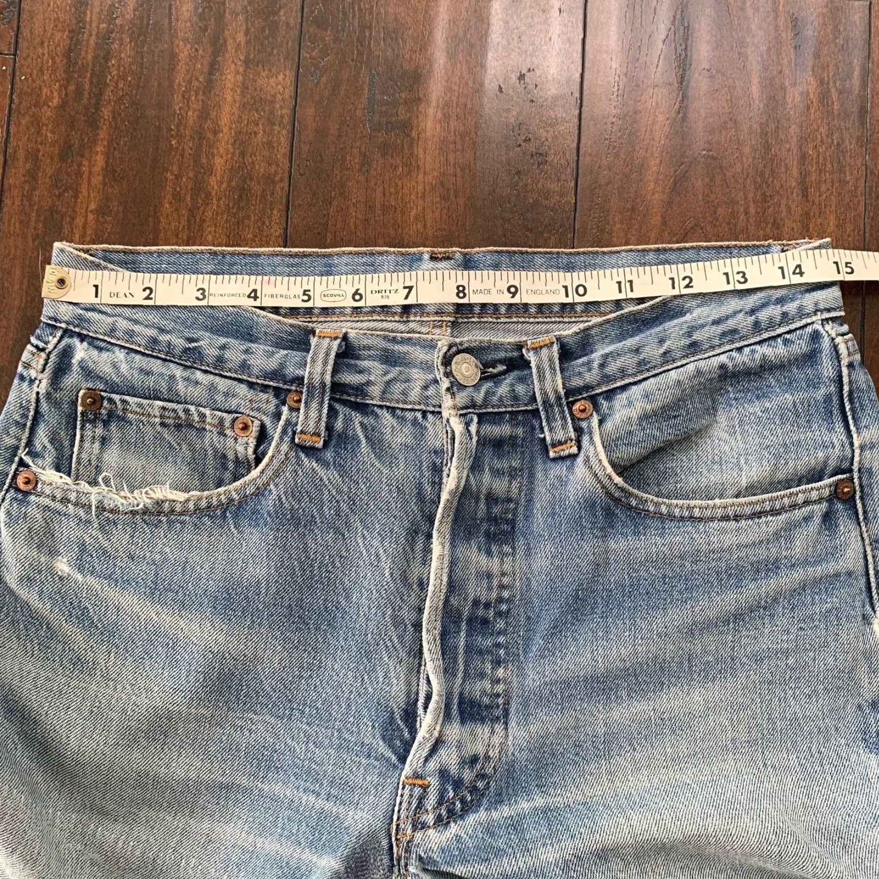 Levi's VINTAGE Levi's 501 XX Jeans 30x26 Blue Redline Selvedge 80s USA Straight Fit Distressed Mens Size US 30 / EU 46 - 4 Thumbnail