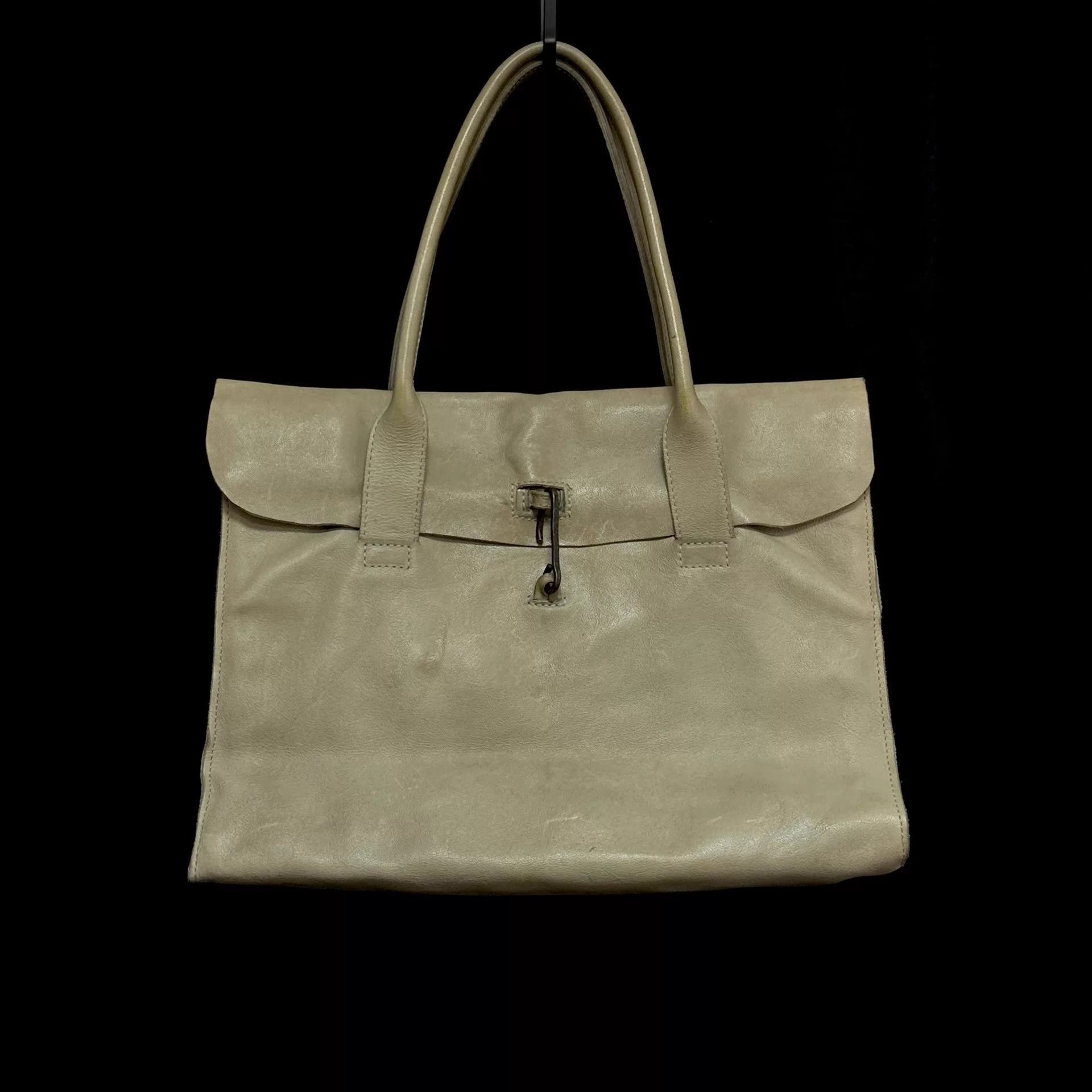Tagliovivo Beige Leather Tote Bag with Top Handle Size ONE SIZE - 1 Thumbnail