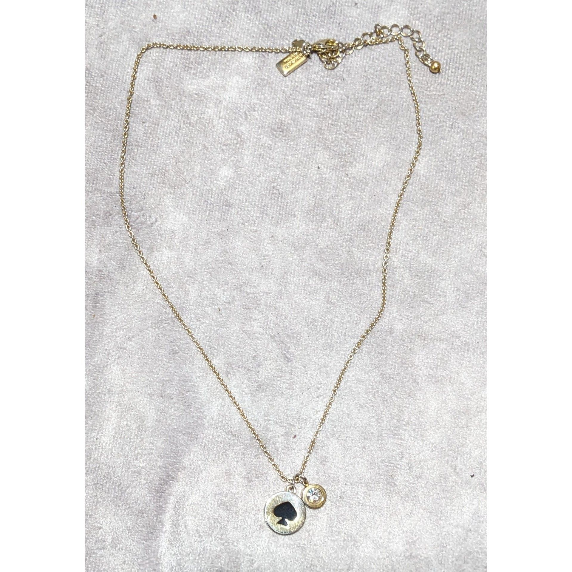 Kate Spade Kate Spade Spot The Spade Black And Gold Necklace Size ONE SIZE - 9 Thumbnail