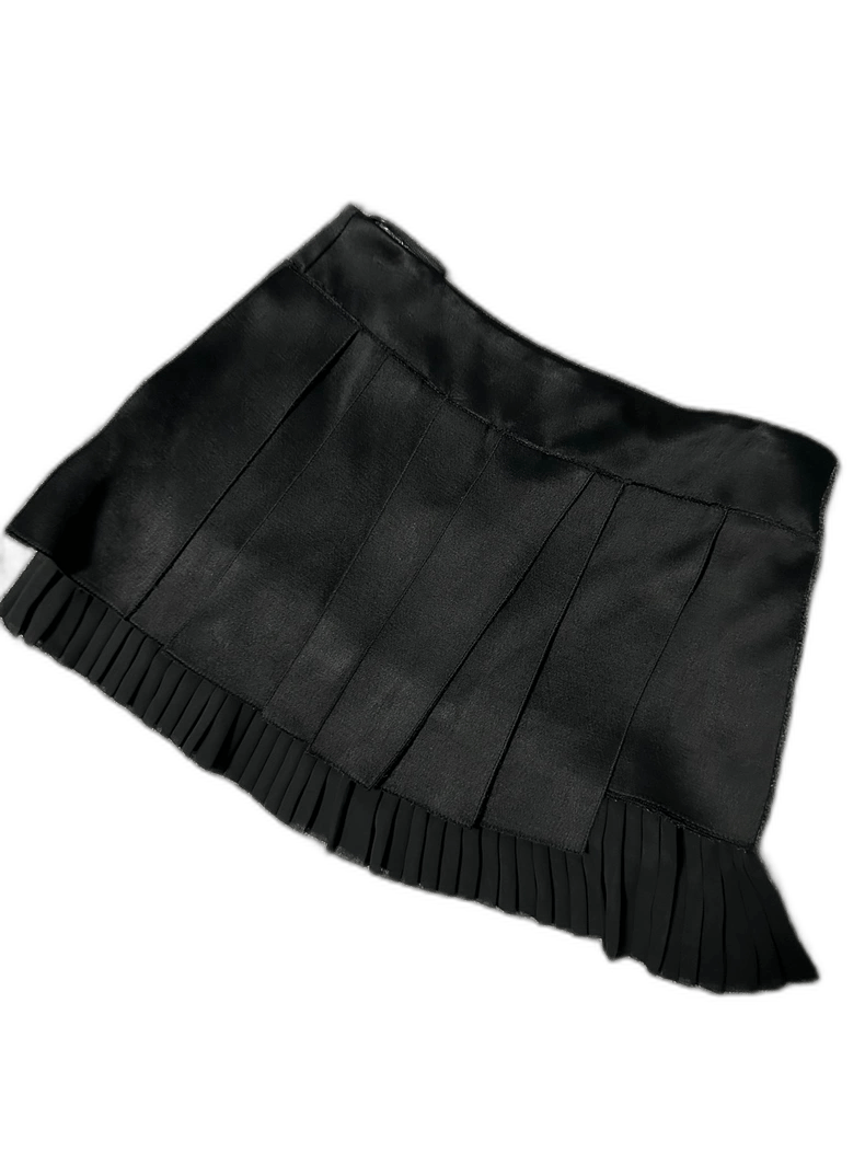 Neil Barrett Neil Barrett Pleated Black Mini Skirt Size 38" / US 16 / IT 52 - 1 Thumbnail