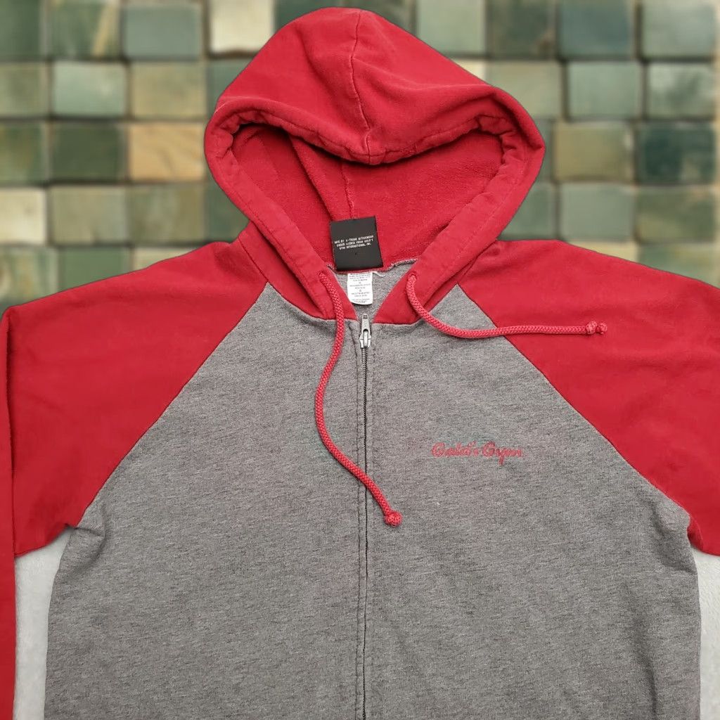 Vintage VINTAGE Gold's Gym Hoodie Women L Red Gray 100% Cotton Logo Hooded Casual USA Womens Size L / US 10 / IT 46 - 1 Thumbnail