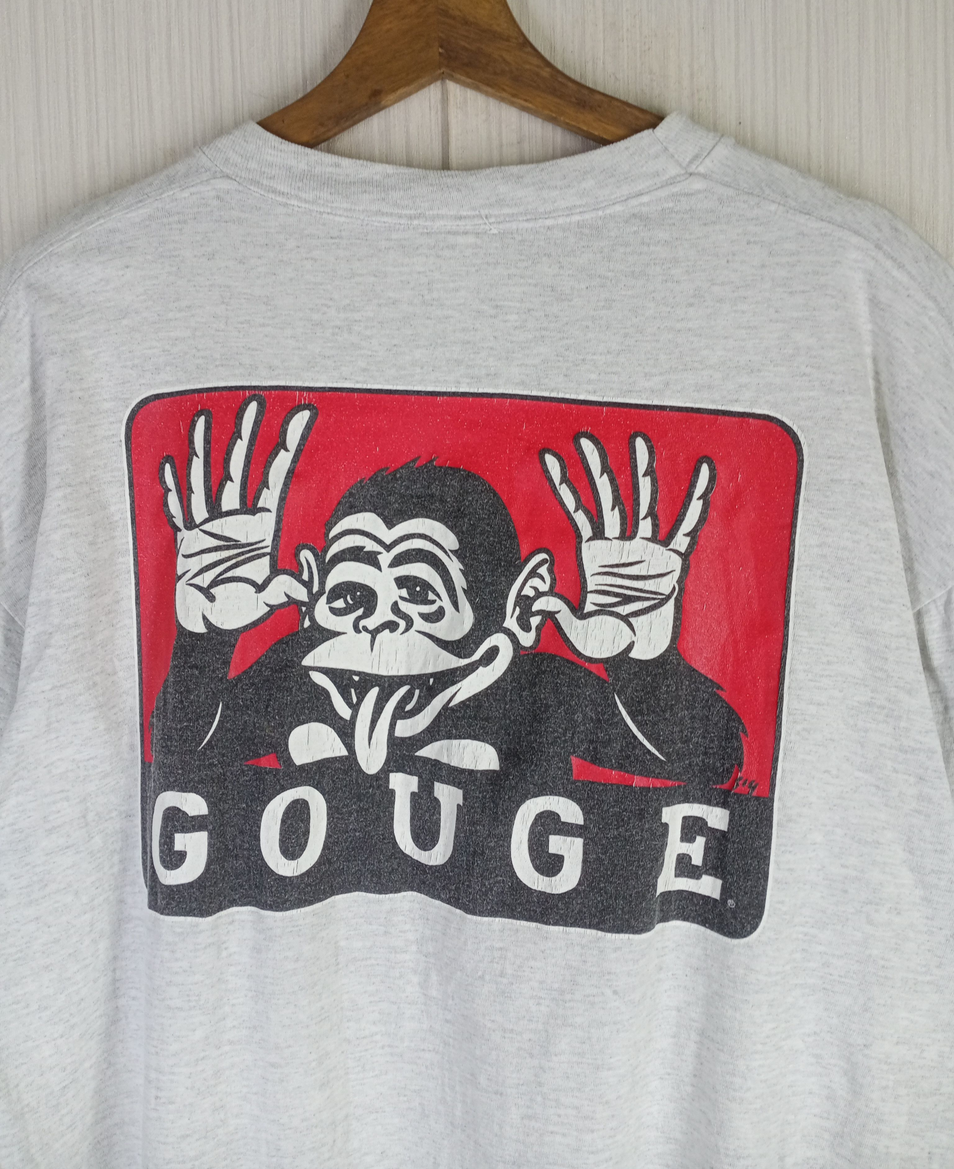 Hook-Ups Rare Vintage 90s Gouge Skateboard Big Logo Tshirt Size US XL / EU 56 / 4 - 4 Thumbnail