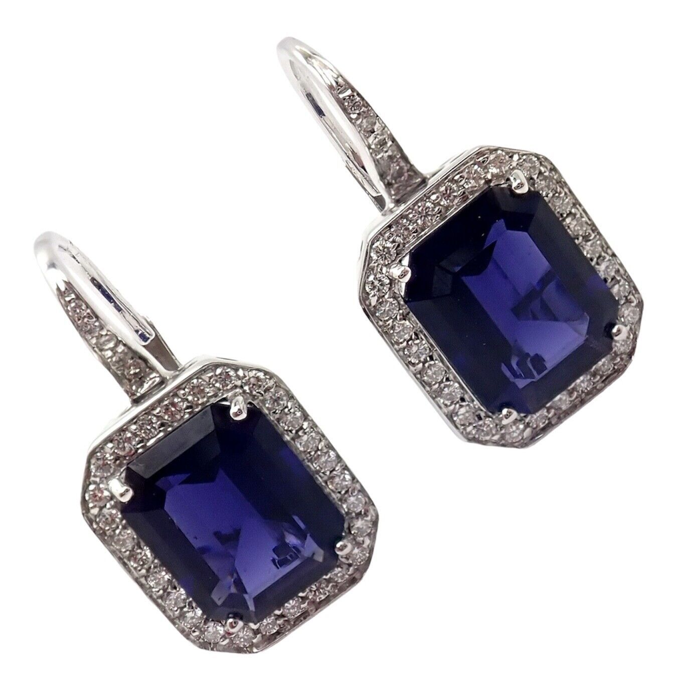 Pasquale Bruni 18k White Gold Iolite Diamond Earrings