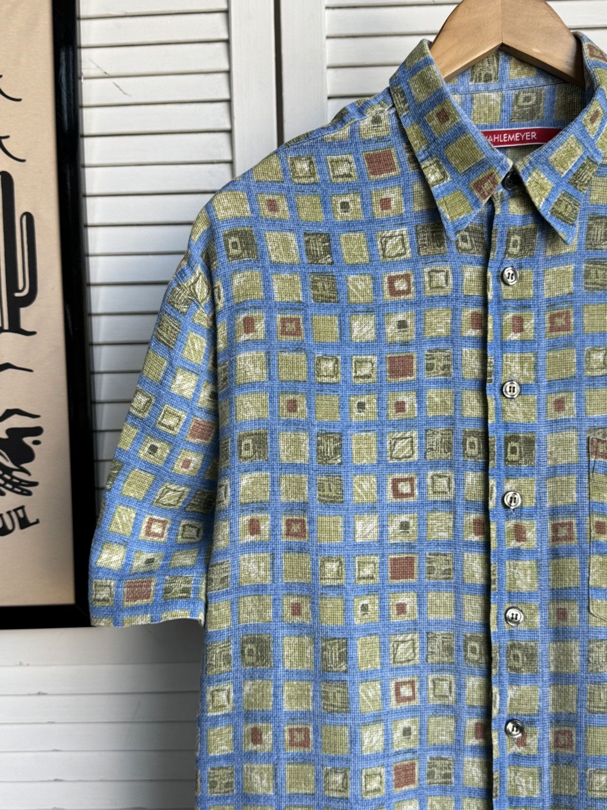 Vintage Vintage Ahlemeyer Crazy Pattern Abstract Textur Button Shirt Size US XL / EU 56 / 4 - 10 Thumbnail