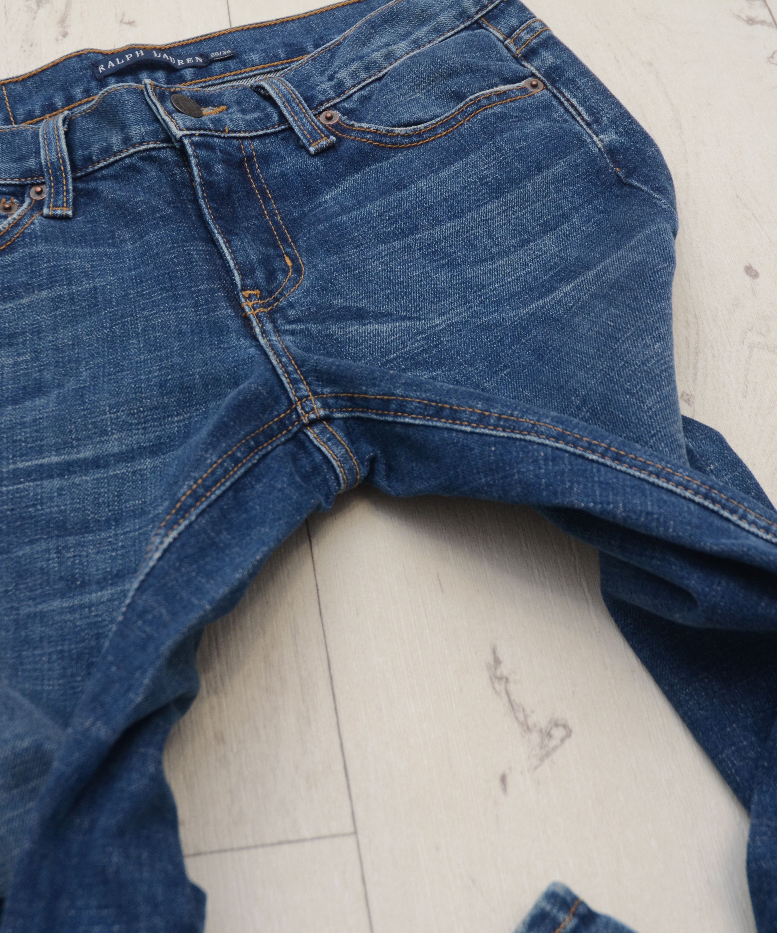 Polo Ralph Lauren × Vintage Vintage Flared Polo Ralph Lauren Dungarees Denim Pants Y2K Size 28" / US 6 / IT 42 - 7 Thumbnail