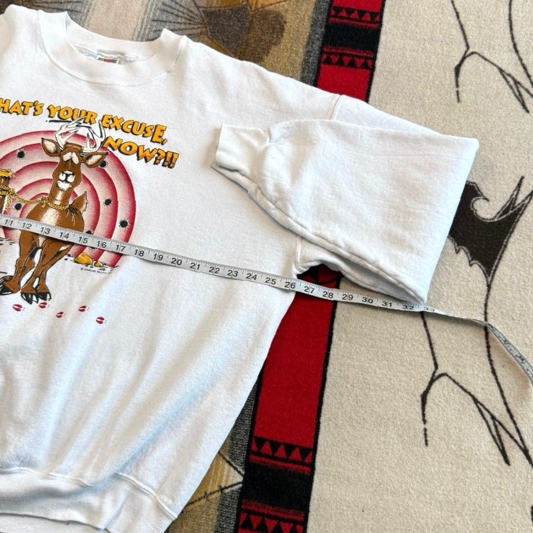 Fruit Of The Loom VINTAGE Deer Hunting 90s Funny Humor Crewneck Sweatshirt 2XL Men White Fruit of the Loom Sweatshirt Size US XXL / EU 58 / 5 - 6 Thumbnail