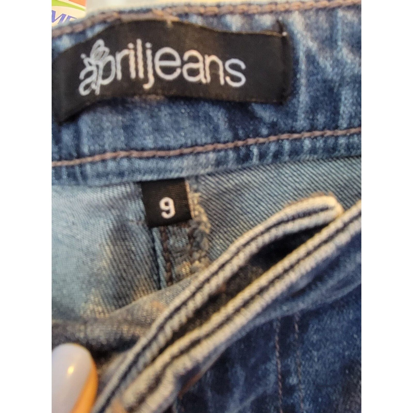 Other ⭐April Jeans Womens Size 9 Mid Rise Skinny Distressed Patche Size 28" / US 6 / IT 42 - 6 Thumbnail