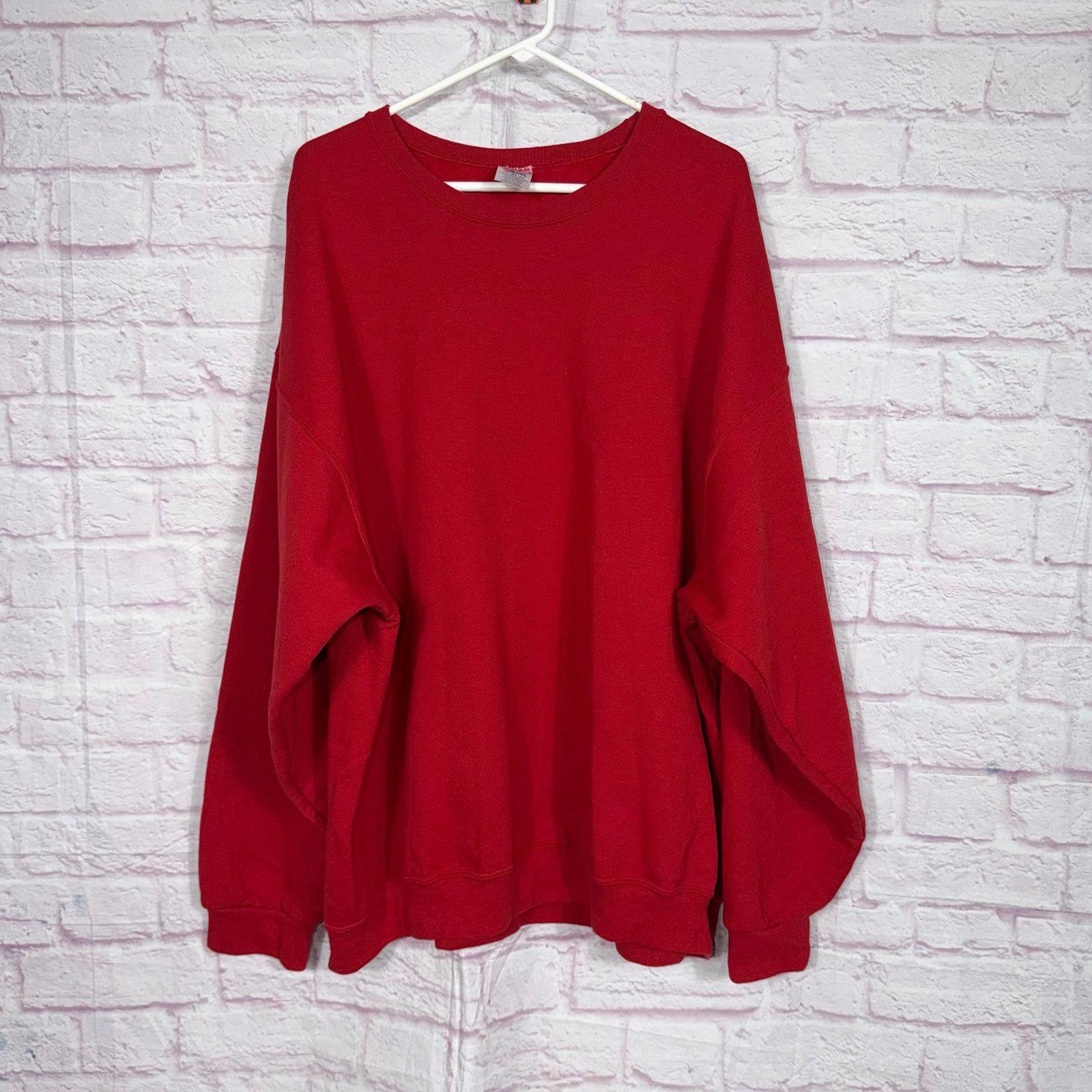 Jerzees Jerzees NuBlend Red Crewneck Sweatshirt 3XL Size 3XL / US 20-22 - 1 Thumbnail