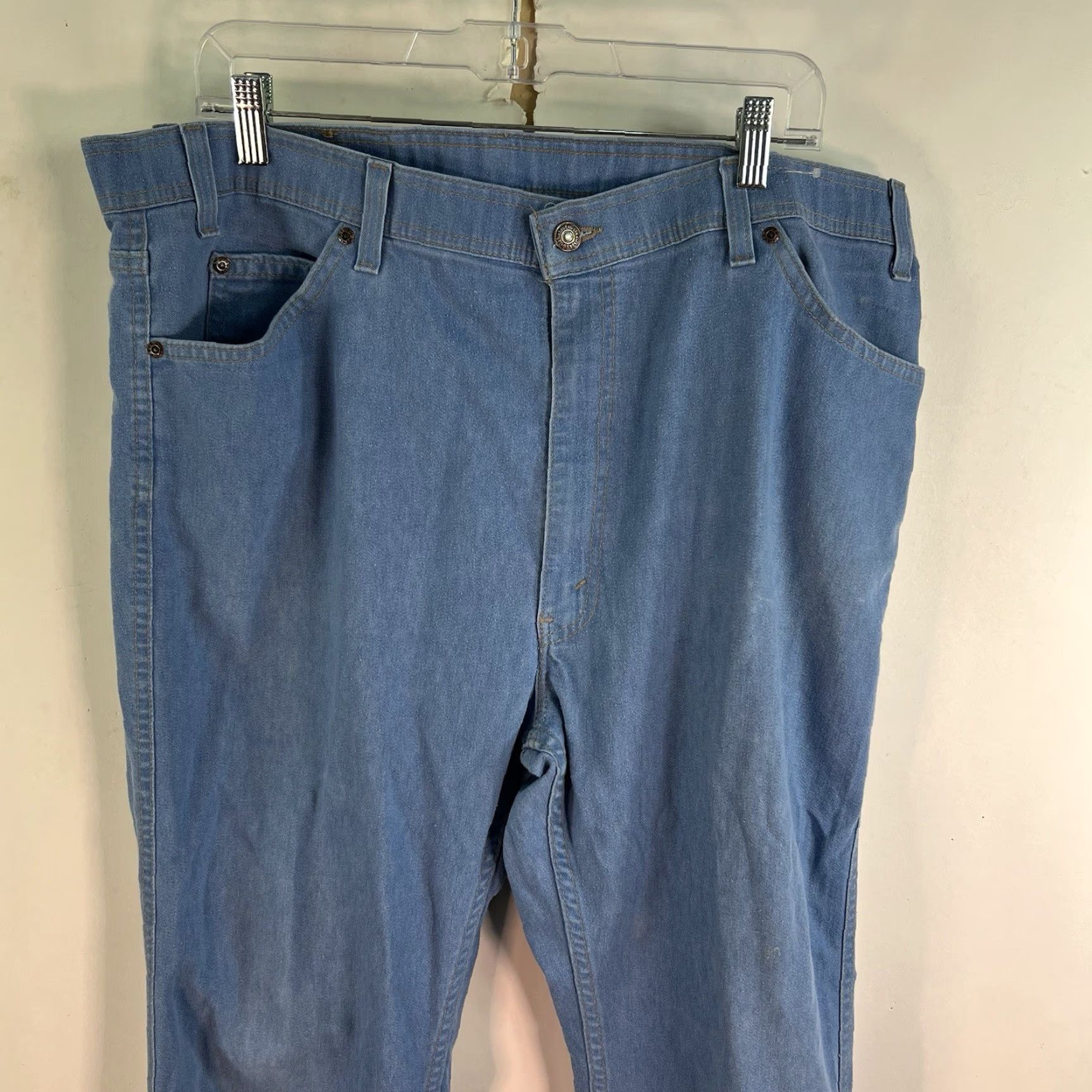 Levi's VINTAGE Levi's Orange Tab Action Denim Jeans 42x32 Blue Mid Rise Stretch 80s 90s Mens Size US 42 / EU 58 - 2 Thumbnail