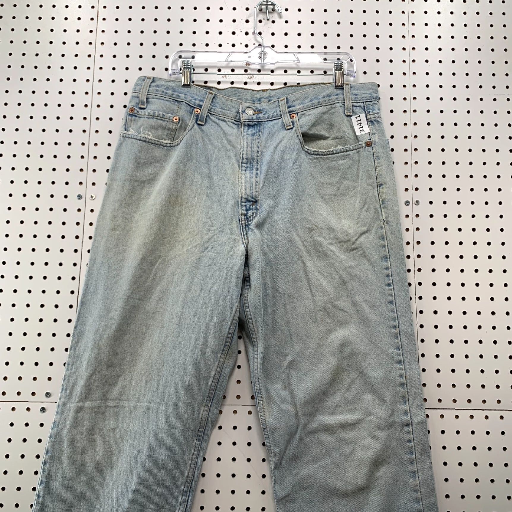 Levi's VINTAGE Levi's 550 Jeans Mens 36x35 Light Wash Distressed Denim 90s Straight Fit Mens Size US 36 / EU 52 - 7 Thumbnail