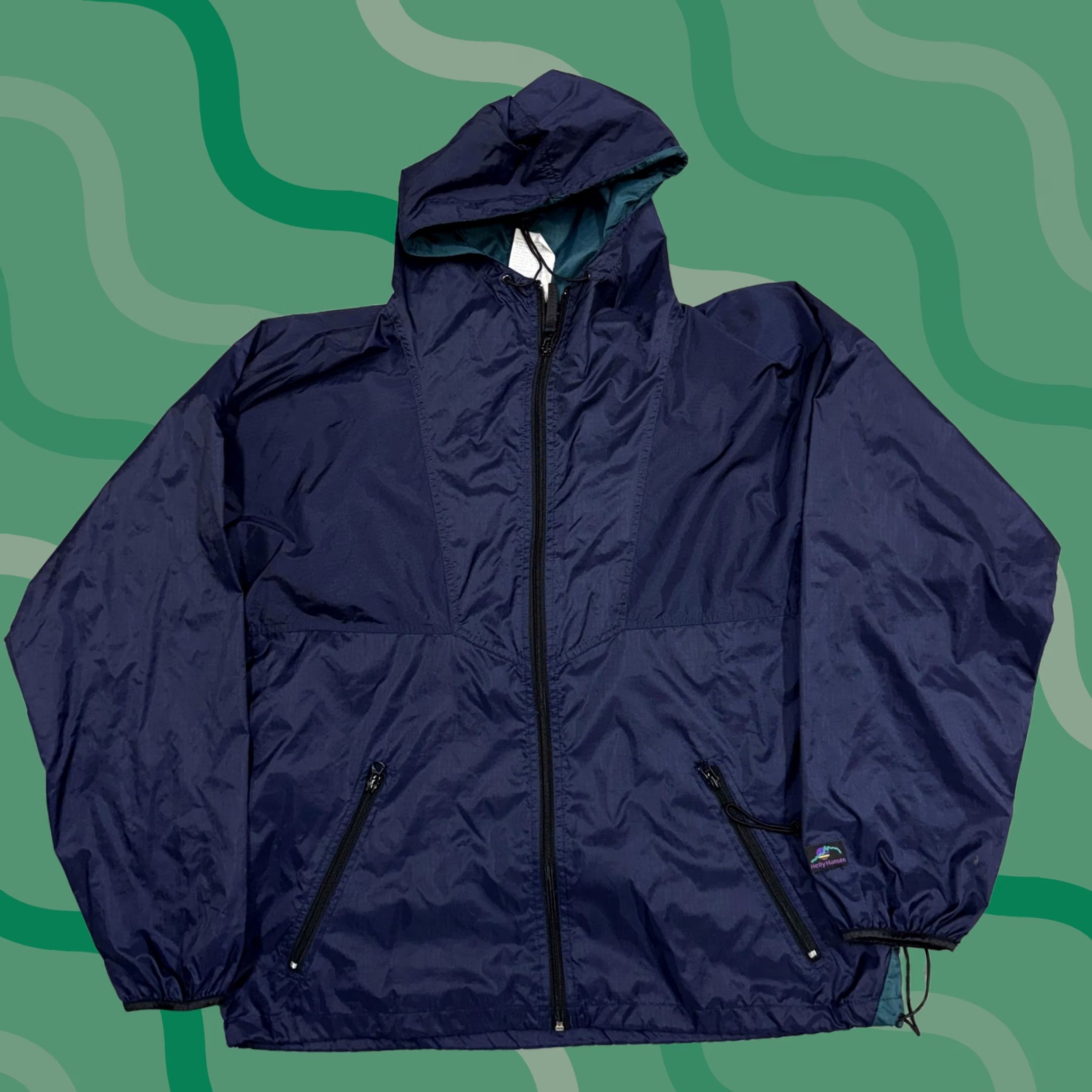 Helly Hansen Helly Hansen Jacket Mens Medium Navy Blue Hooded Windbreaker Nylon Shell Outdoor Size US M / EU 48-50 / 2 - 1 Thumbnail