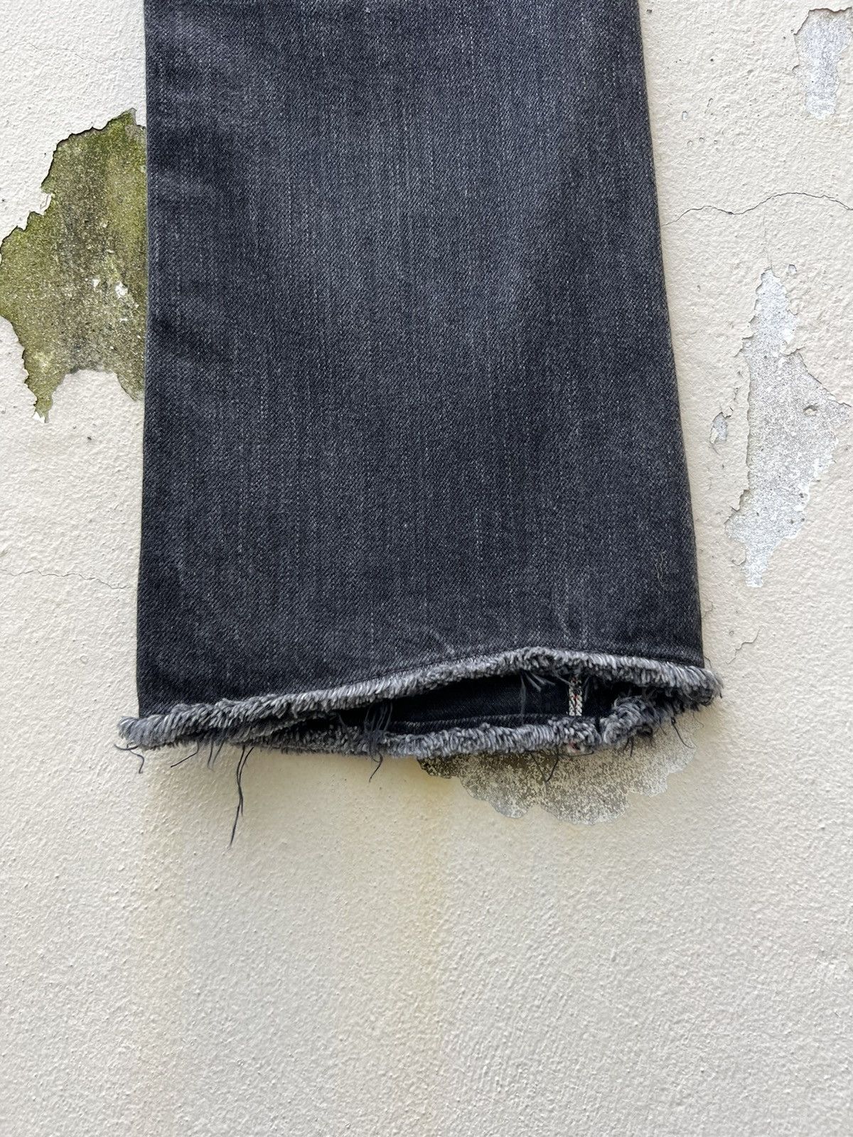Bukht Bukht Japan Faded Black Selvedge Denim Cropped Flare Jeans Size US 30 / EU 46 - 21 Thumbnail