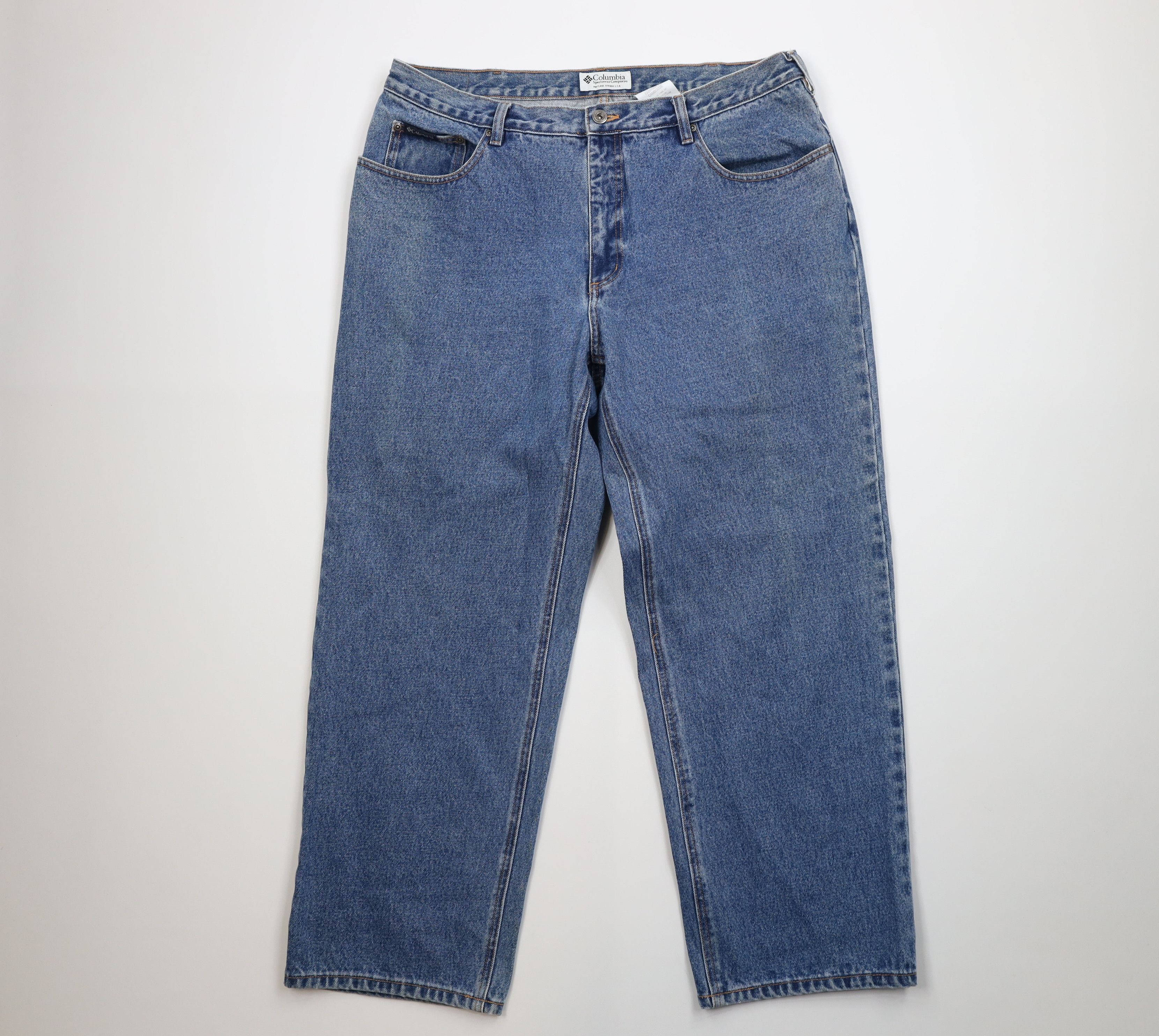 Columbia Vintage 90s Columbia Spell Out Relaxed Wide Leg Denim Jeans Size US 38 / EU 54 - 1 Thumbnail