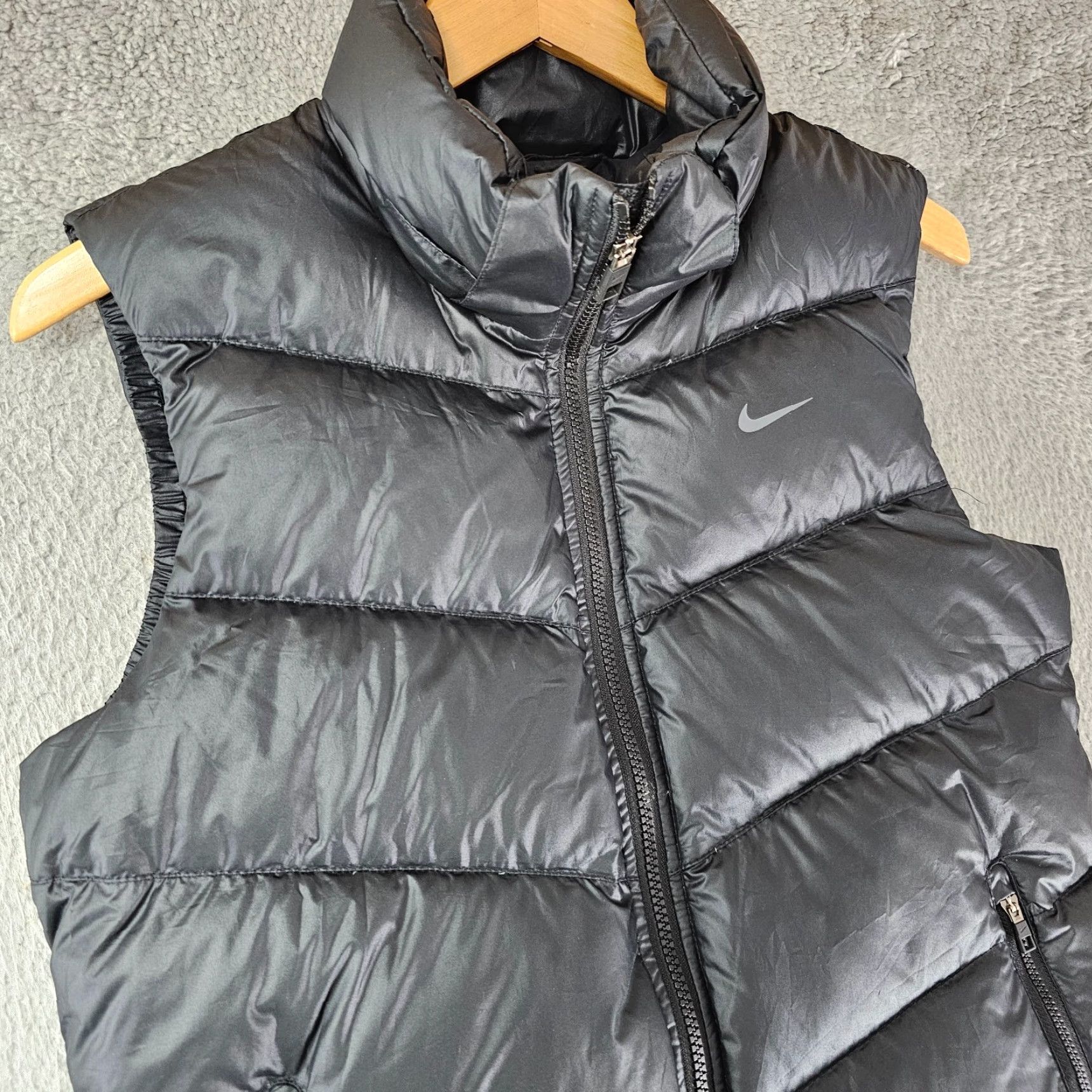 Nike VINTAGE Nike Vest Womens M Black Puffer Full Zip Down Mock Neck Zip Pockets Shirt Size M / US 6-8 / IT 42-44 - 2 Thumbnail