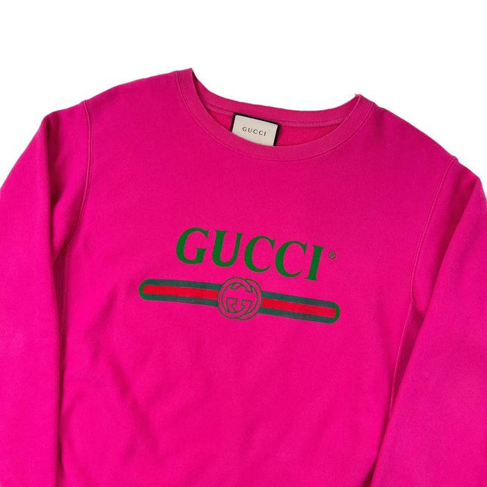 Gucci Gucci Printed Logo Pink Sweatshirt Grailed