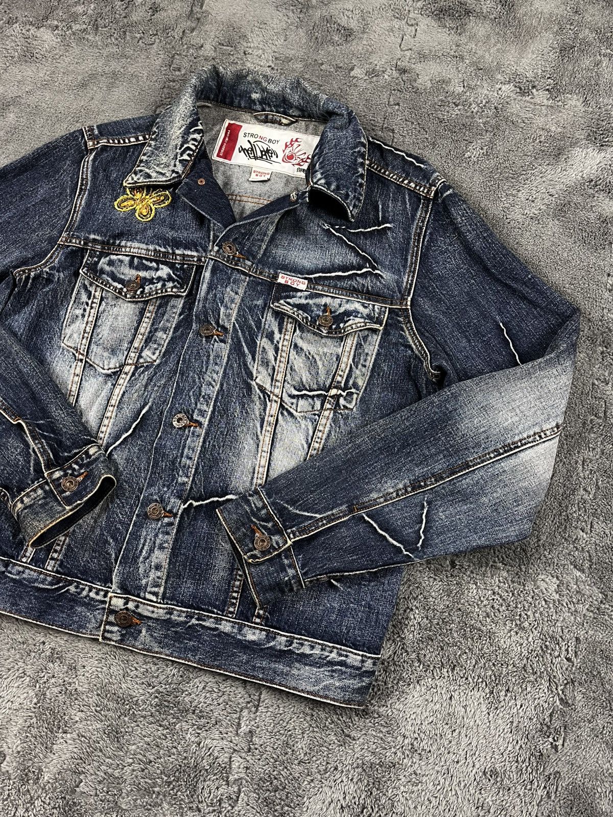 Vintage Y2K Faded Denim Oversize Jacket Lgb style