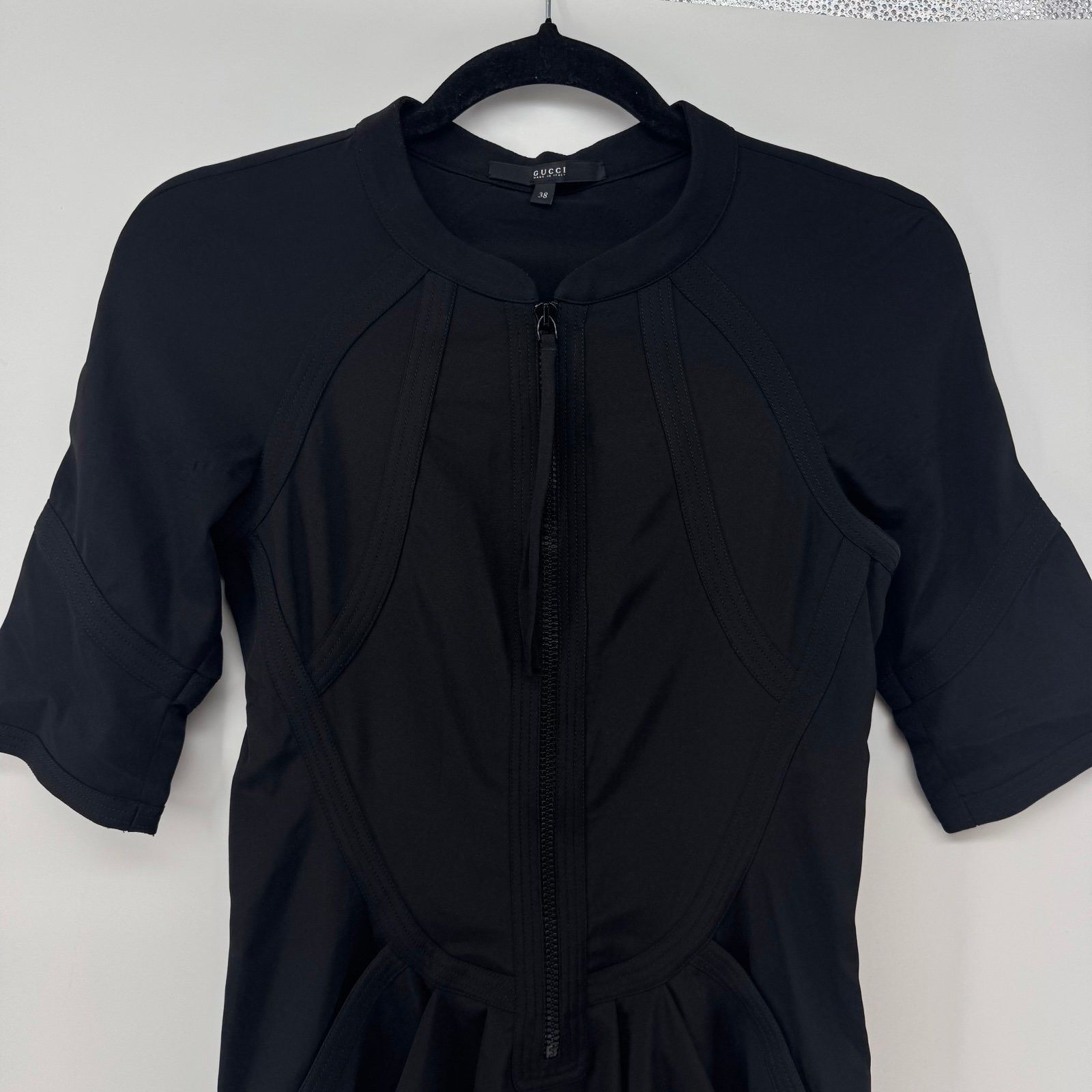 Gucci Gucci Black Structured Zip Dress – Size EU 38 US 4 Size S / US 4 / IT 40 - 2 Thumbnail