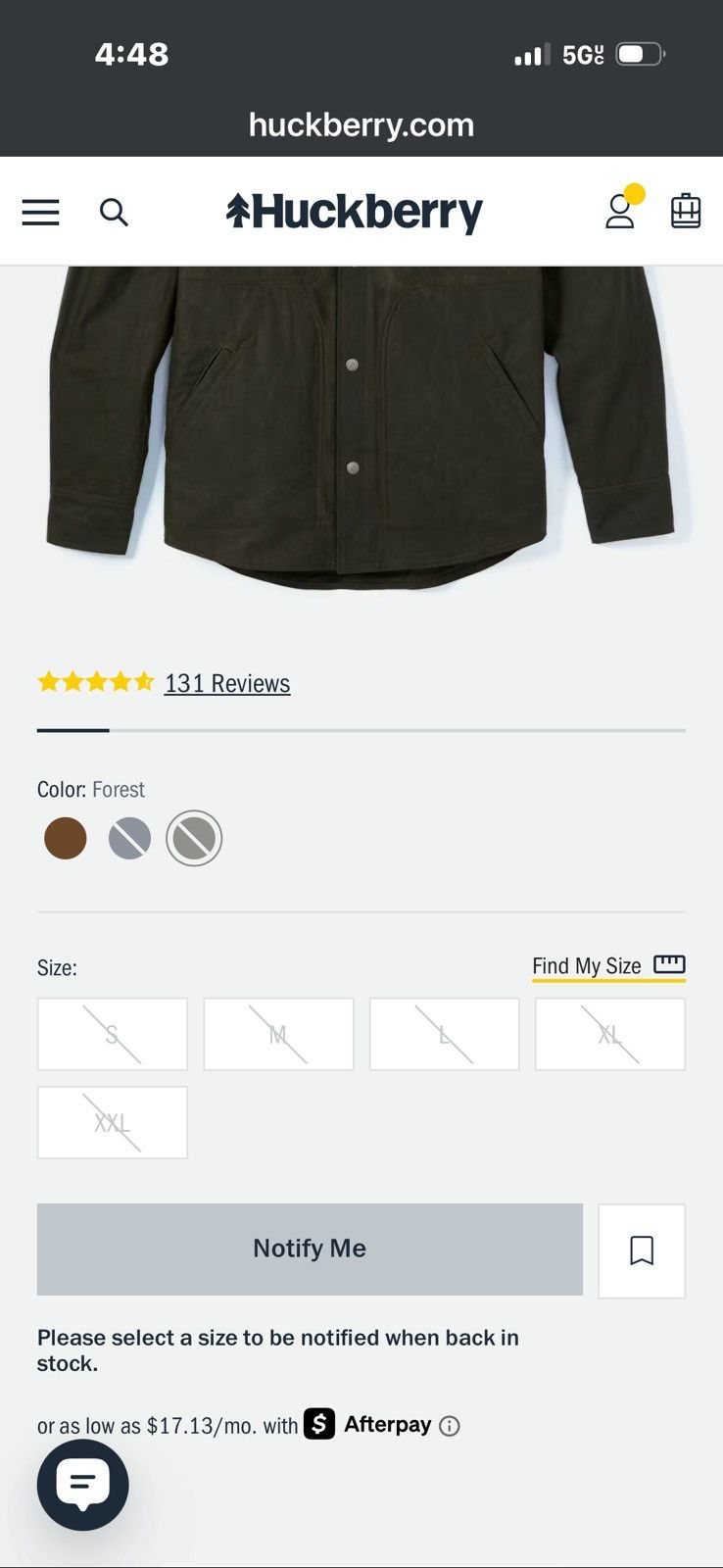 Flint And Tinder Bighorn Waxed Shirt Jacket in Forest NWT Size US M / EU 48-50 / 2 - 5 Thumbnail