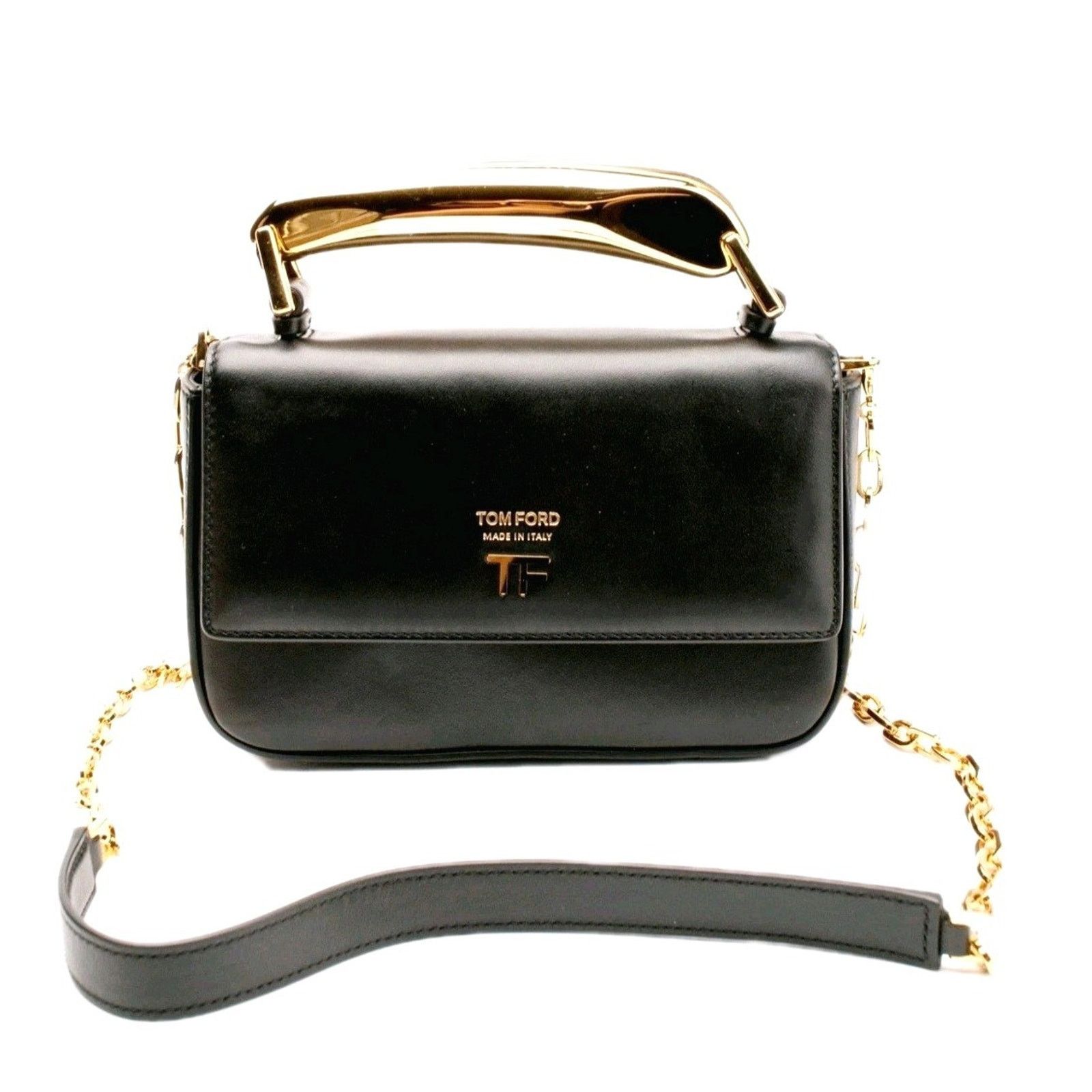 Tom Ford RRP$3200 TOM FORD Leather Satchel Bag Logo Metal Handle Size ONE SIZE - 1 Thumbnail