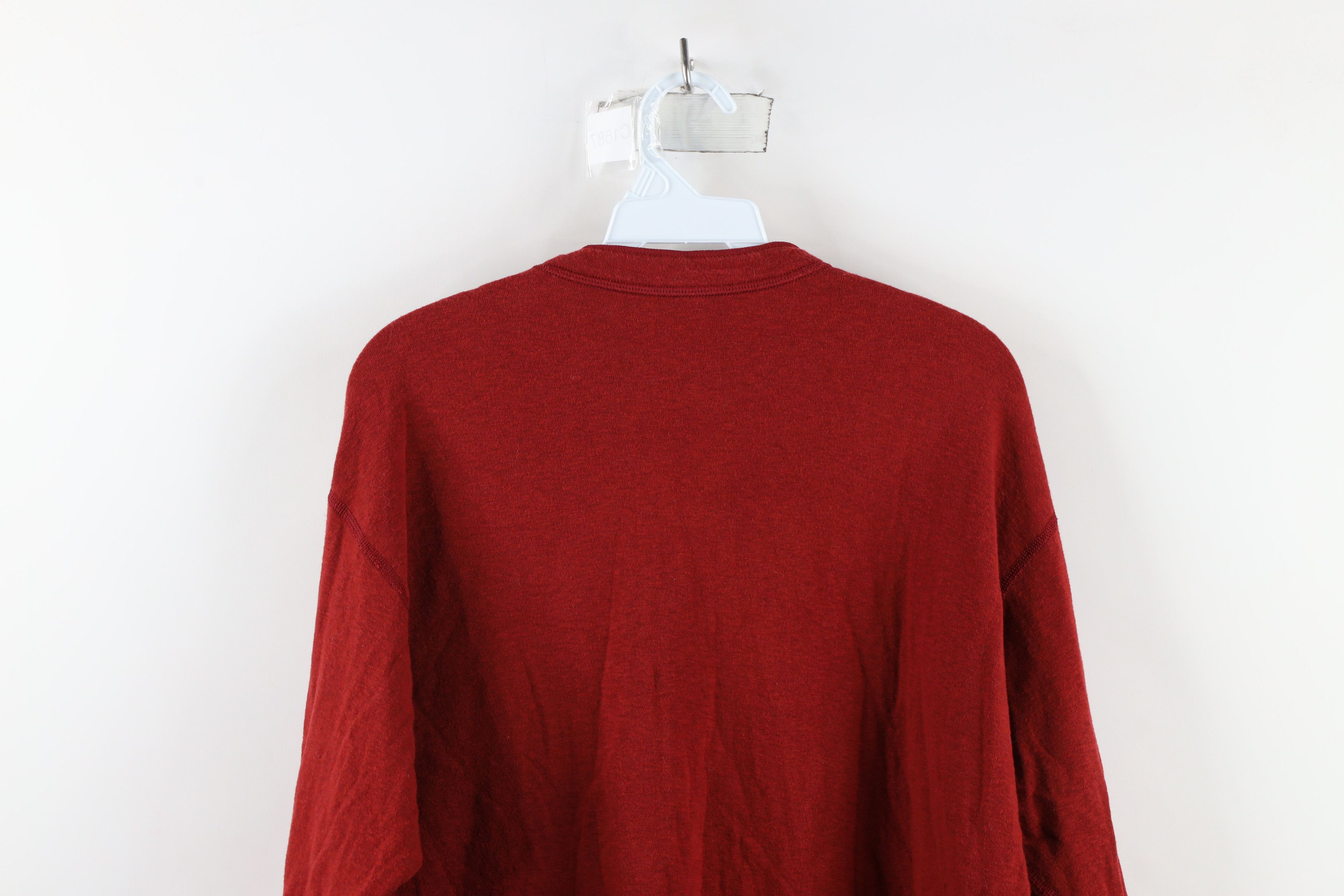 L.L. Bean × Vintage Vintage 90s LL Bean Blend Rivers Driver Henley T-Shirt Red Size US L / EU 52-54 / 3 - 7 Thumbnail