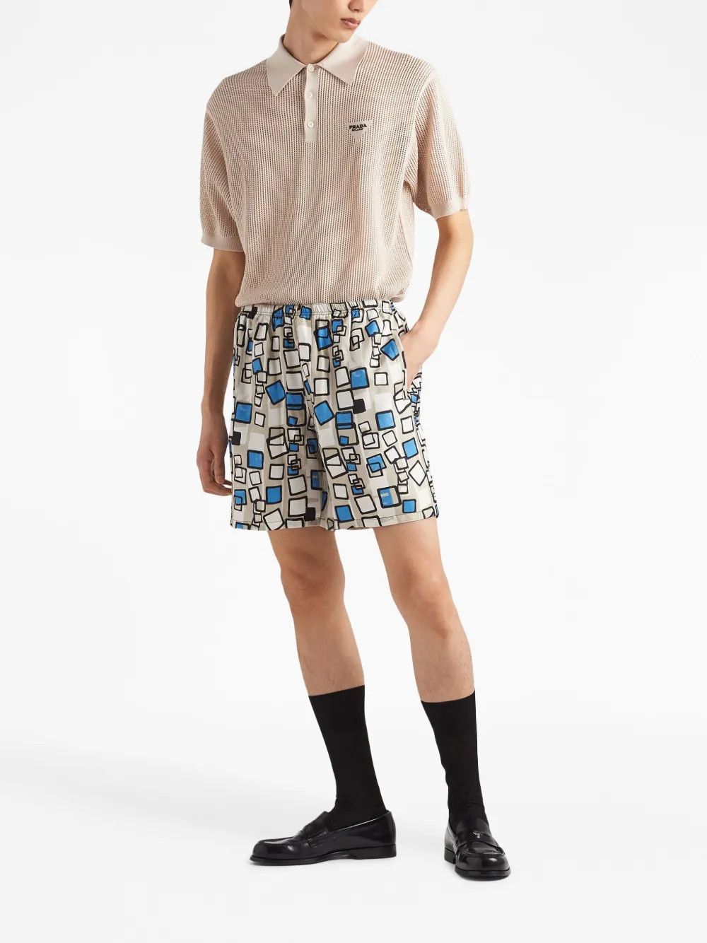 Prada o1bcso1str1025 Twill Geomentrico Shorts in Multicolor Size US 38 / EU 54 - 2 Thumbnail
