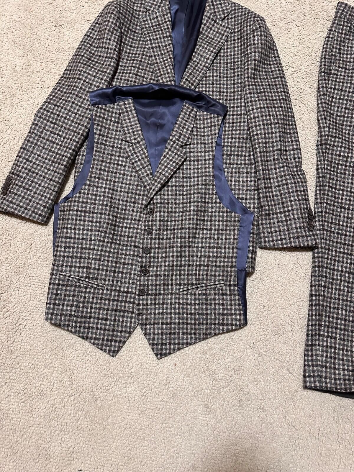Suitsupply Suit SUITSUPPLY Havana Patch FL Slim / Soho SuitHoundstooth Size 52R - 3 Thumbnail