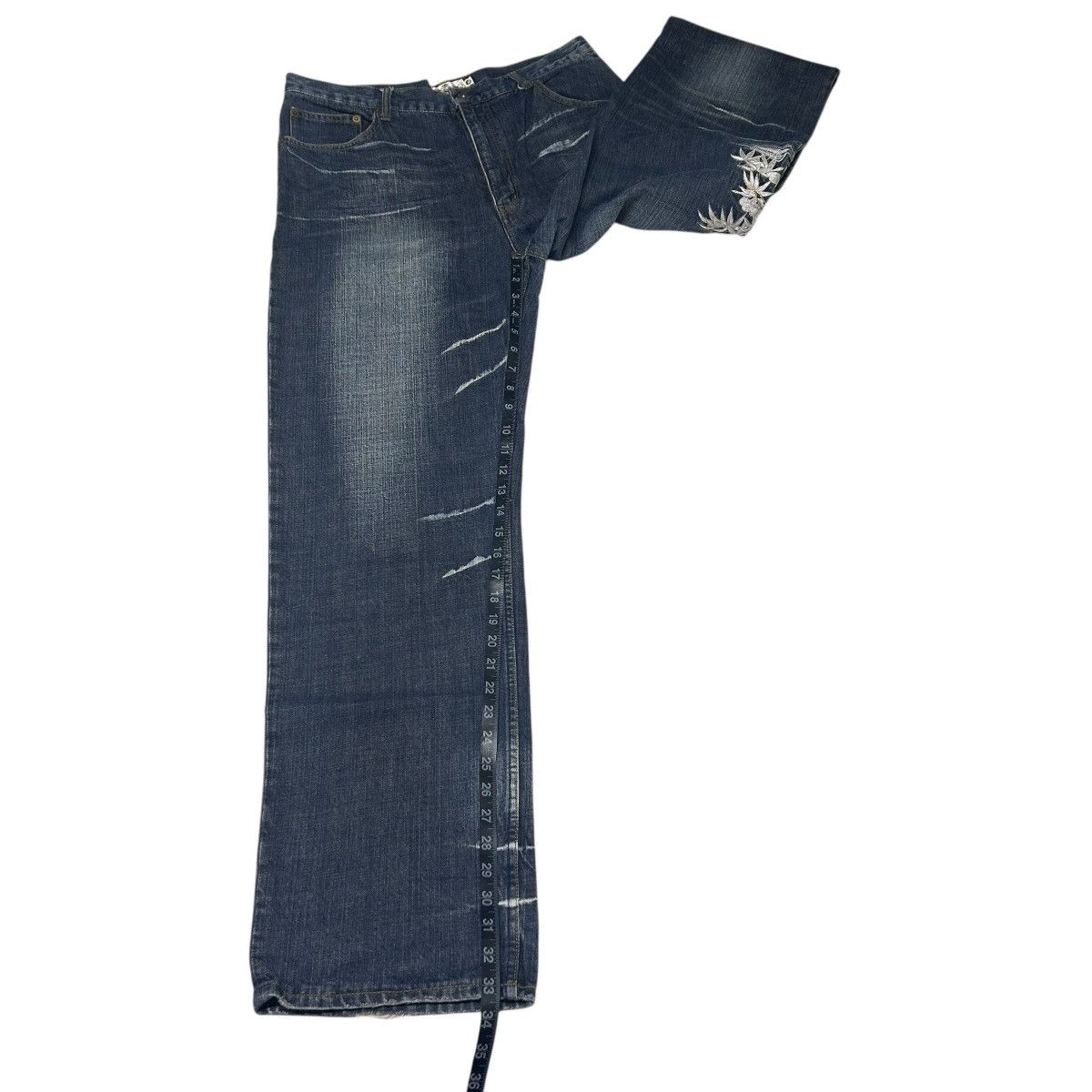 Karakuri Tamashii 511 Karakuri Tamashii jeans embroidered denim blue archive Size US 35 - 18 Thumbnail